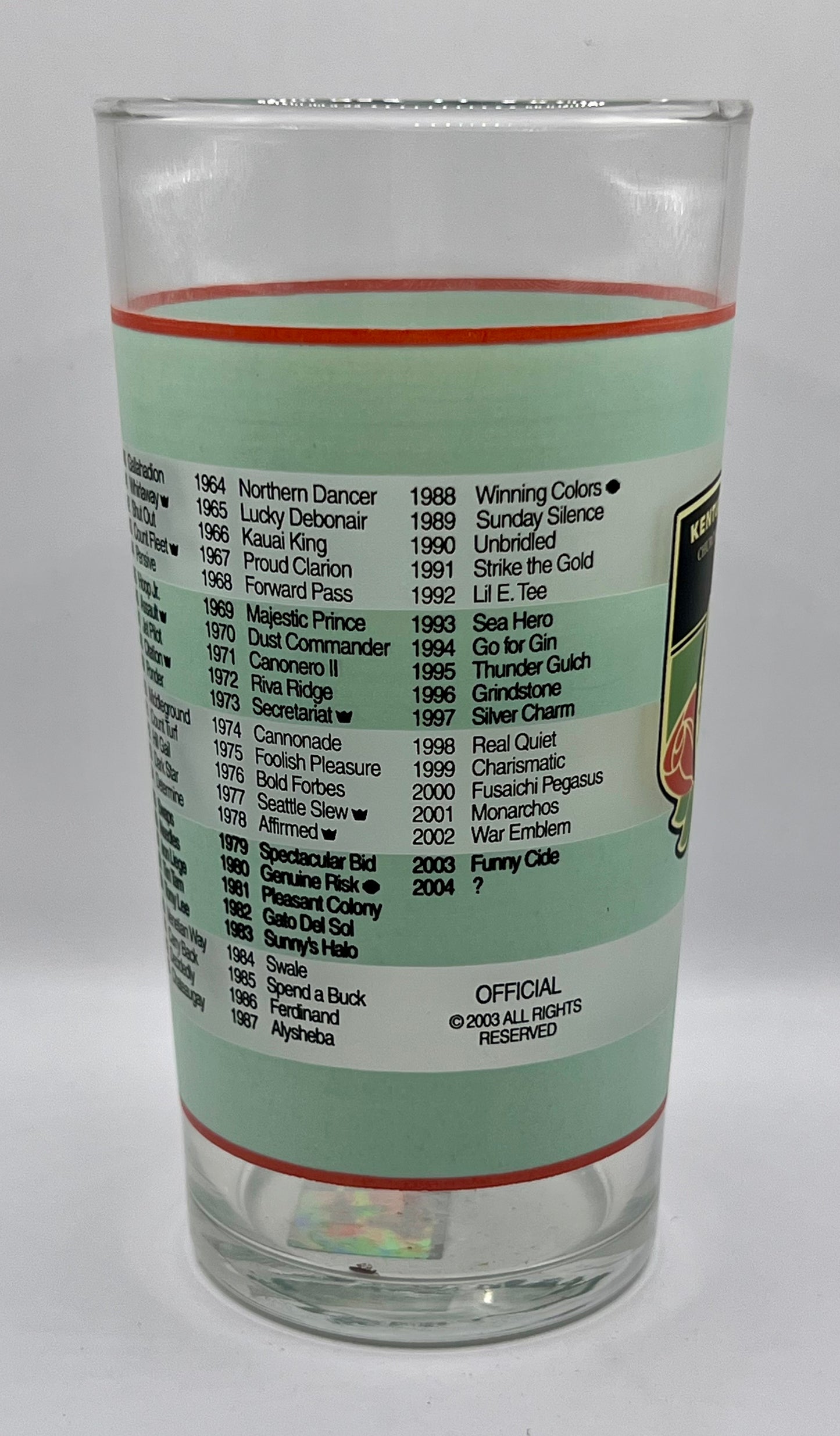 2004 Kentucky Derby Glass