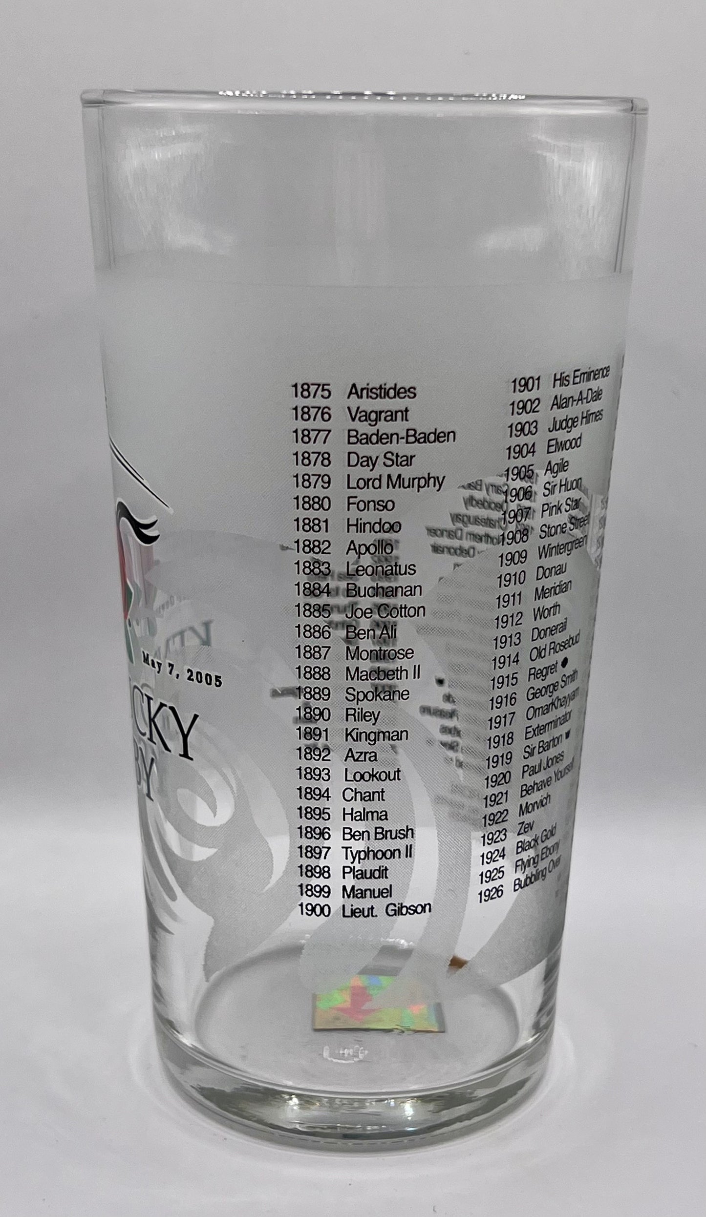 2005 Kentucky Derby Glass