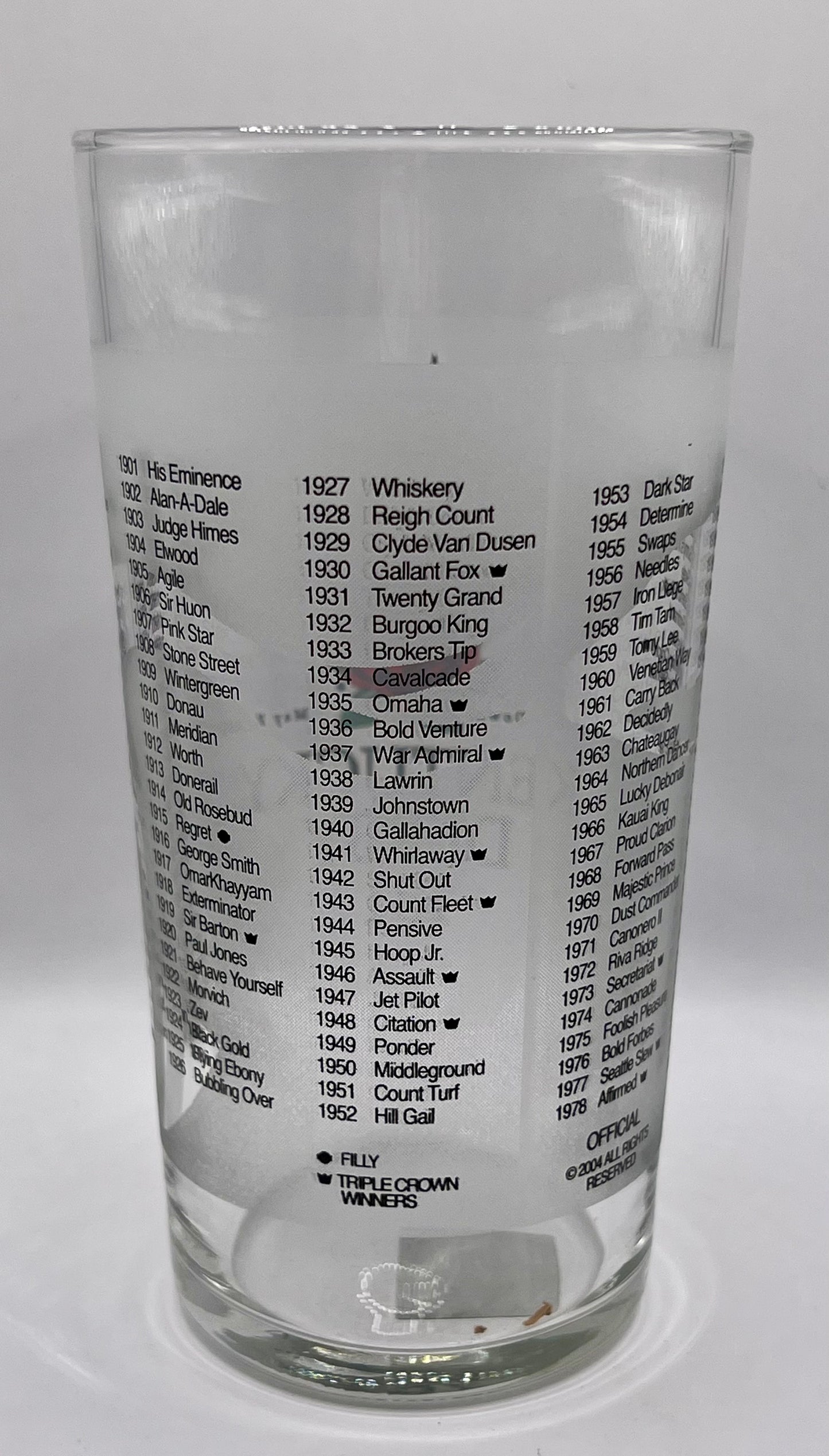 2005 Kentucky Derby Glass