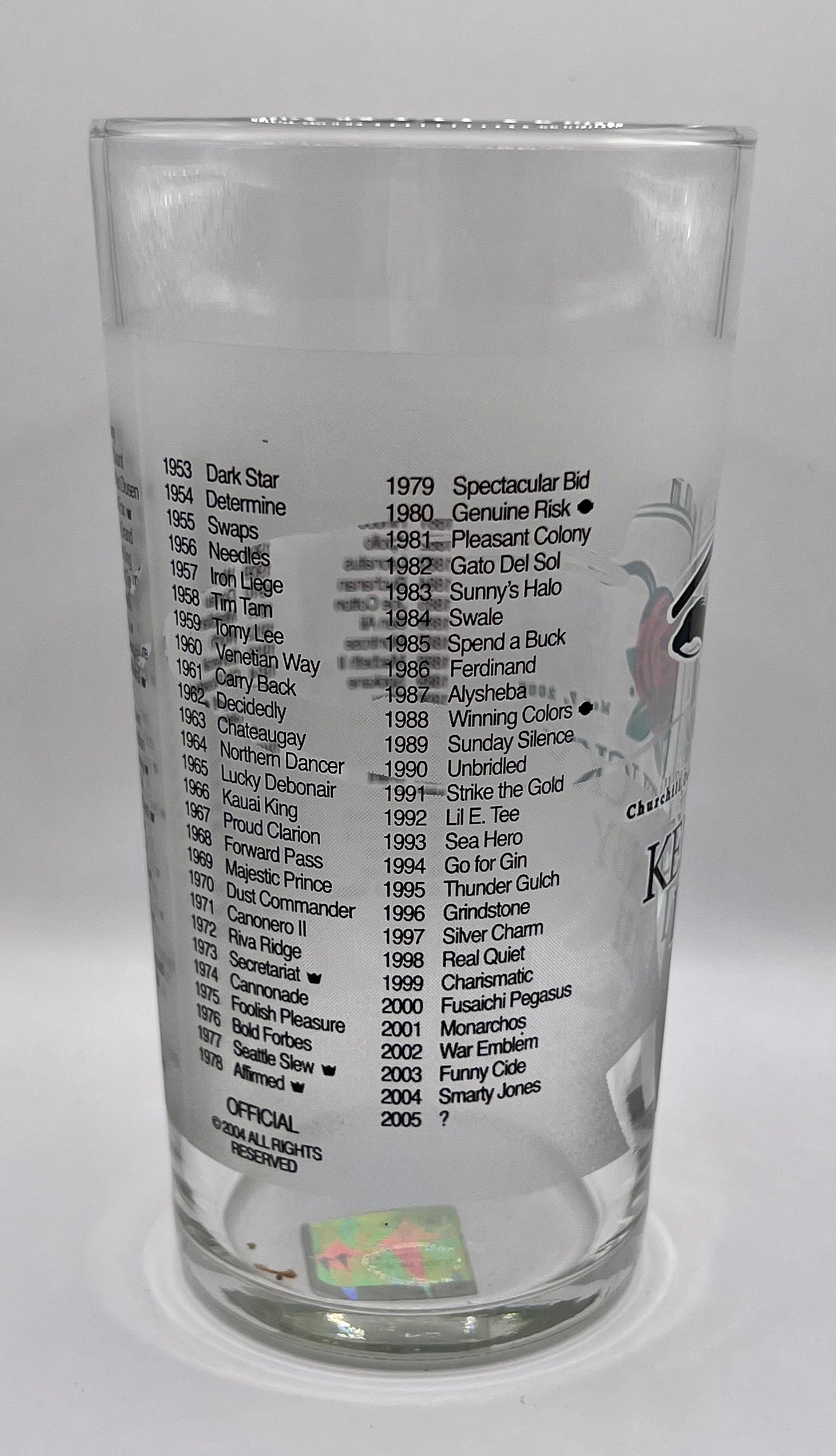 2005 Kentucky Derby Glass