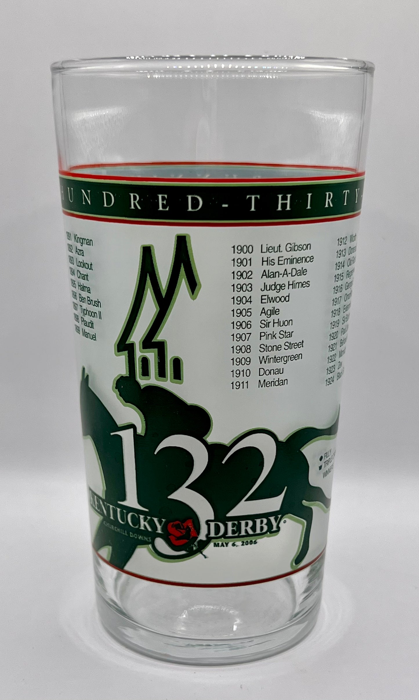 2006 Kentucky Derby Glass