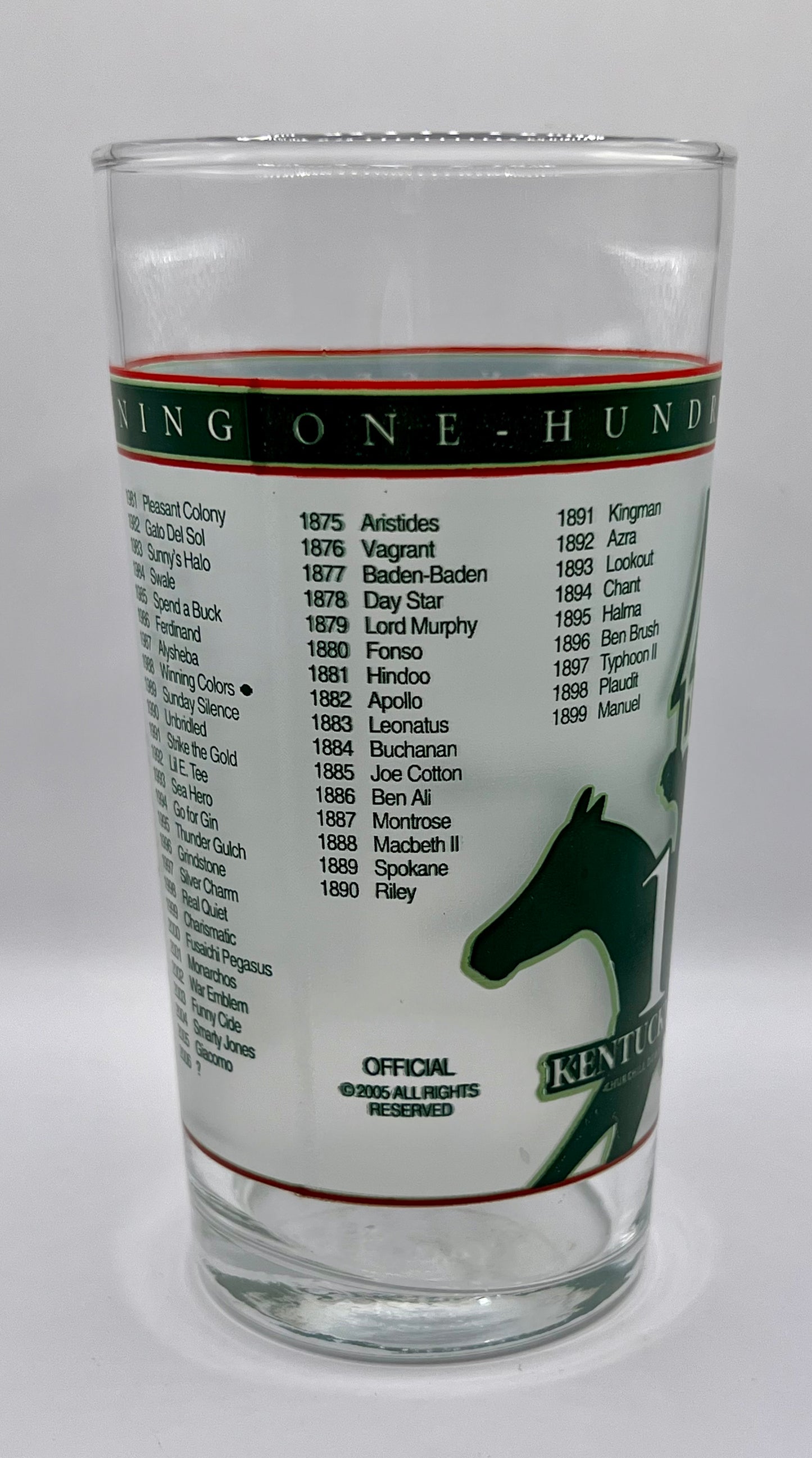 2006 Kentucky Derby Glass