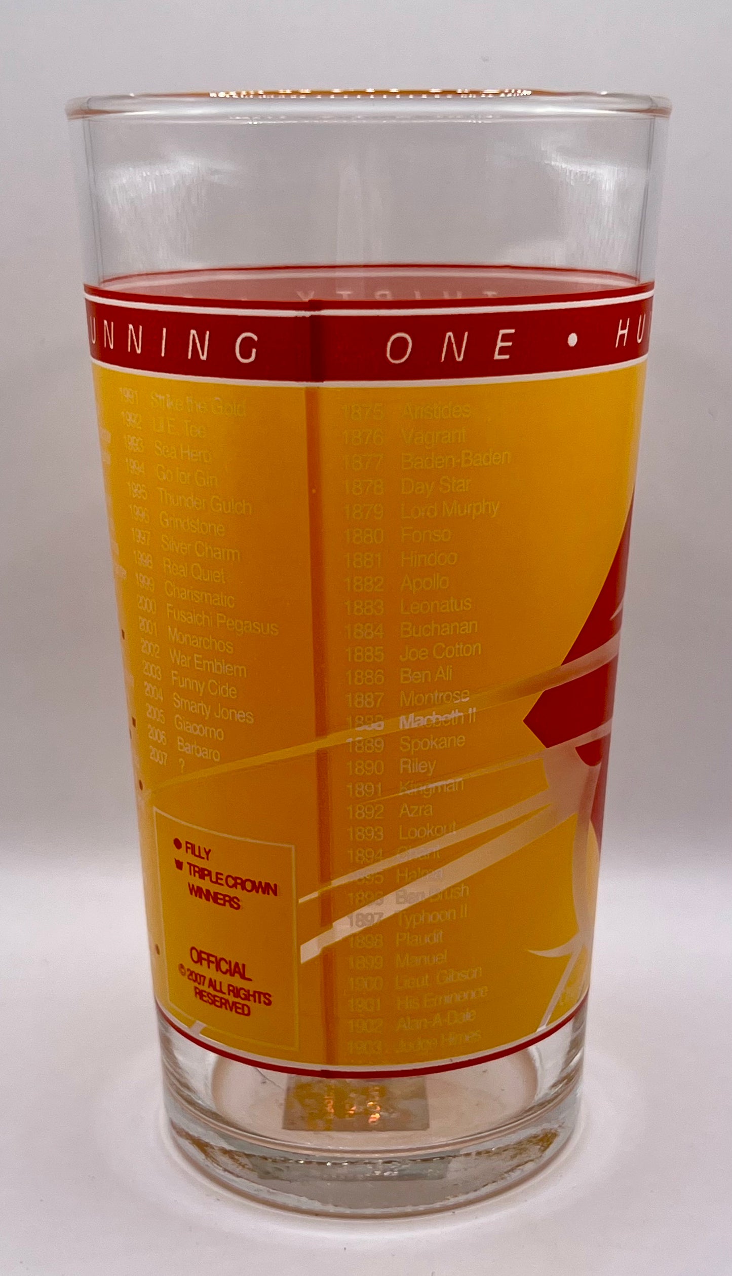 2007 Kentucky Derby Glass