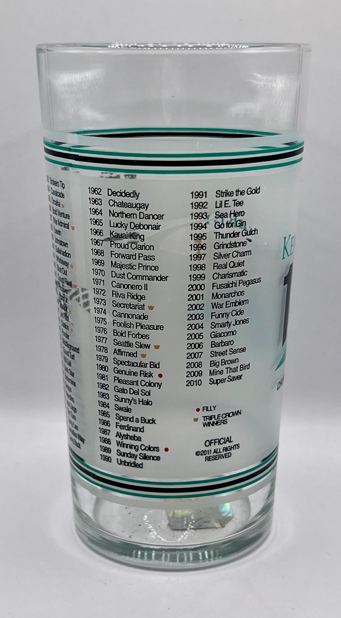 2011 Kentucky Derby Glass