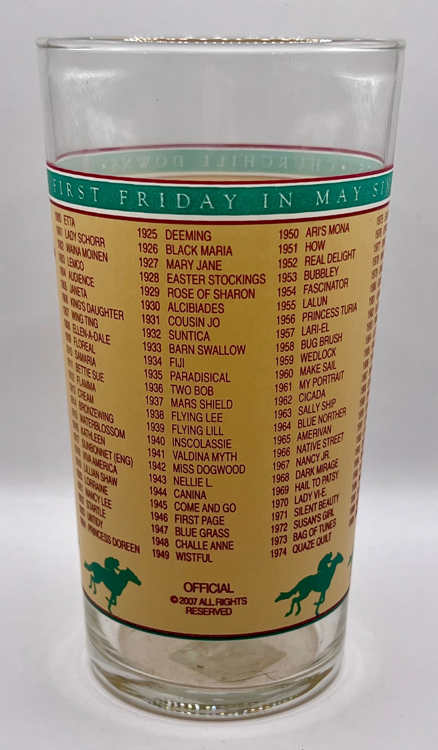 2007 Kentucky Oaks Glass