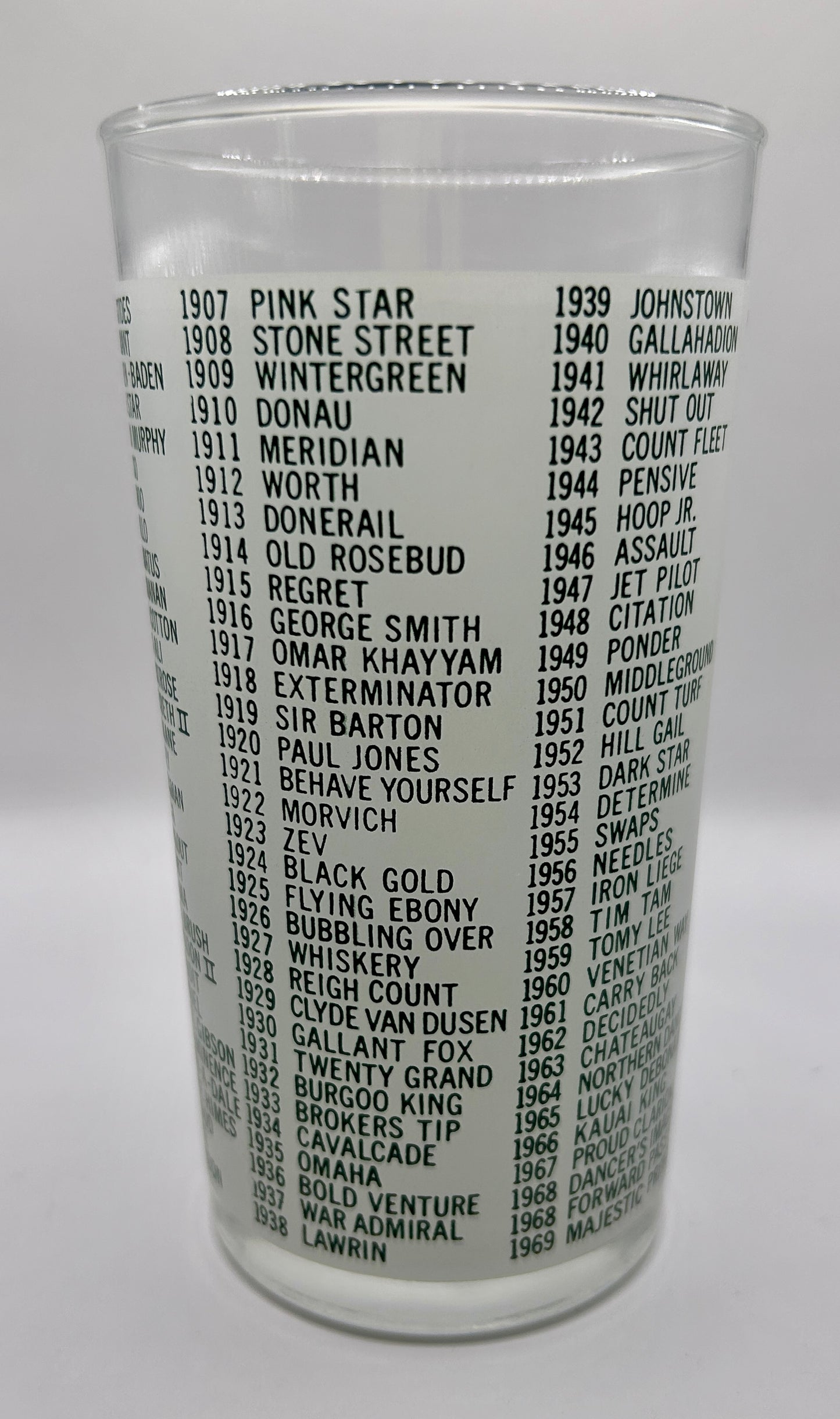 1972 Unofficial Kentucky Derby BAR Glass