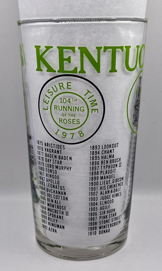 1978 Unofficial Kentucky Derby BAR Glass