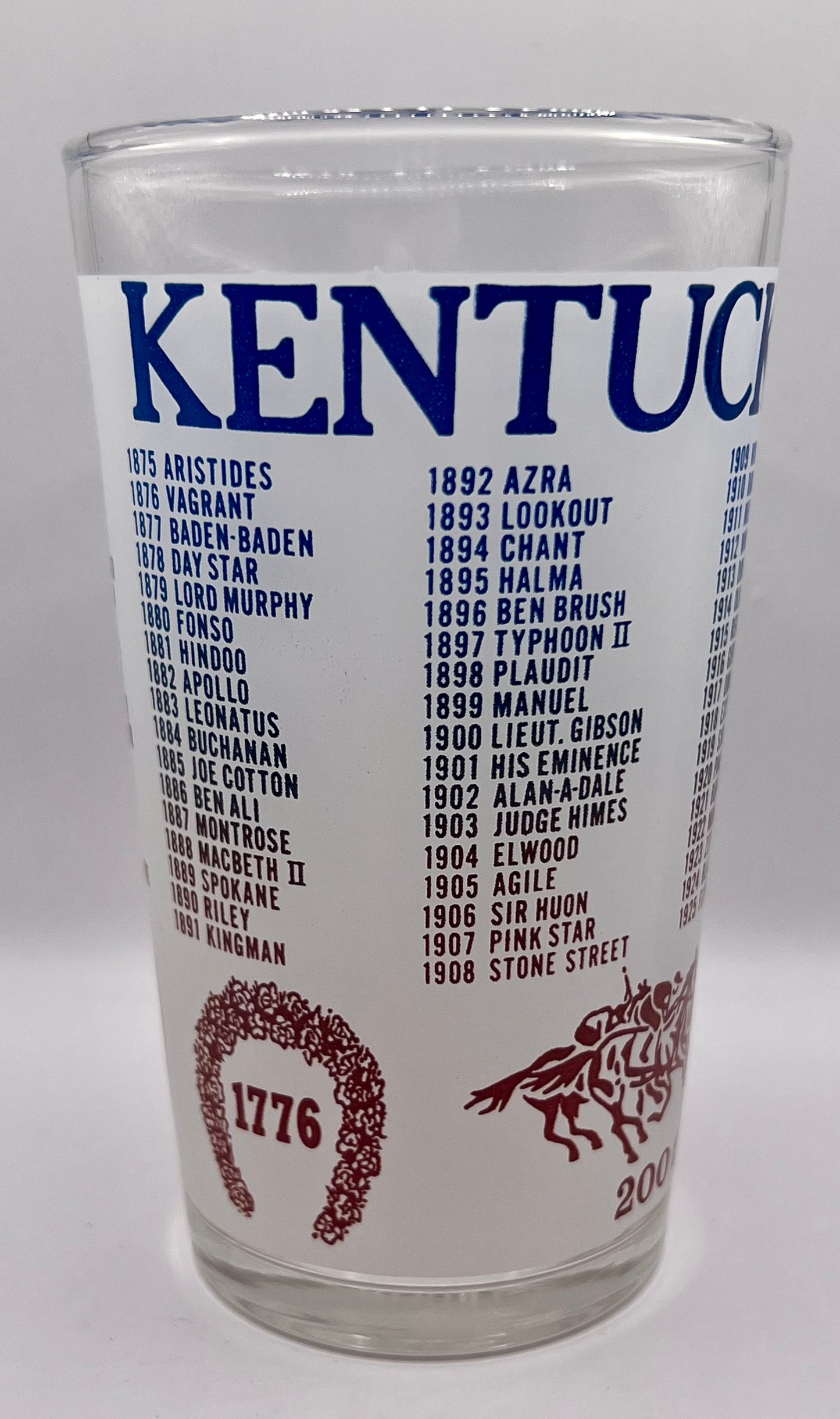 1976 Unofficial Kentucky Derby BAR Glass