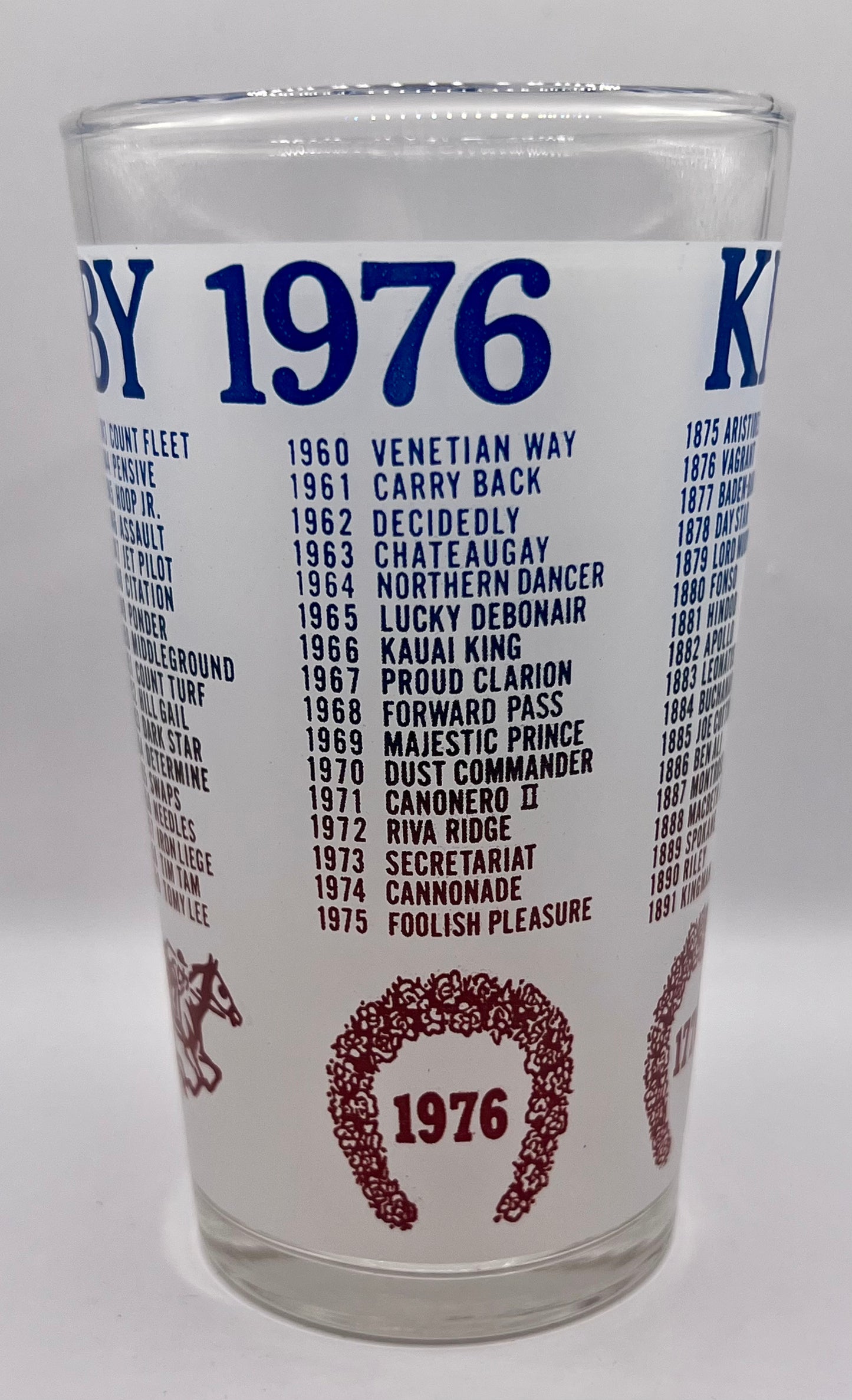 1976 Unofficial Kentucky Derby BAR Glass