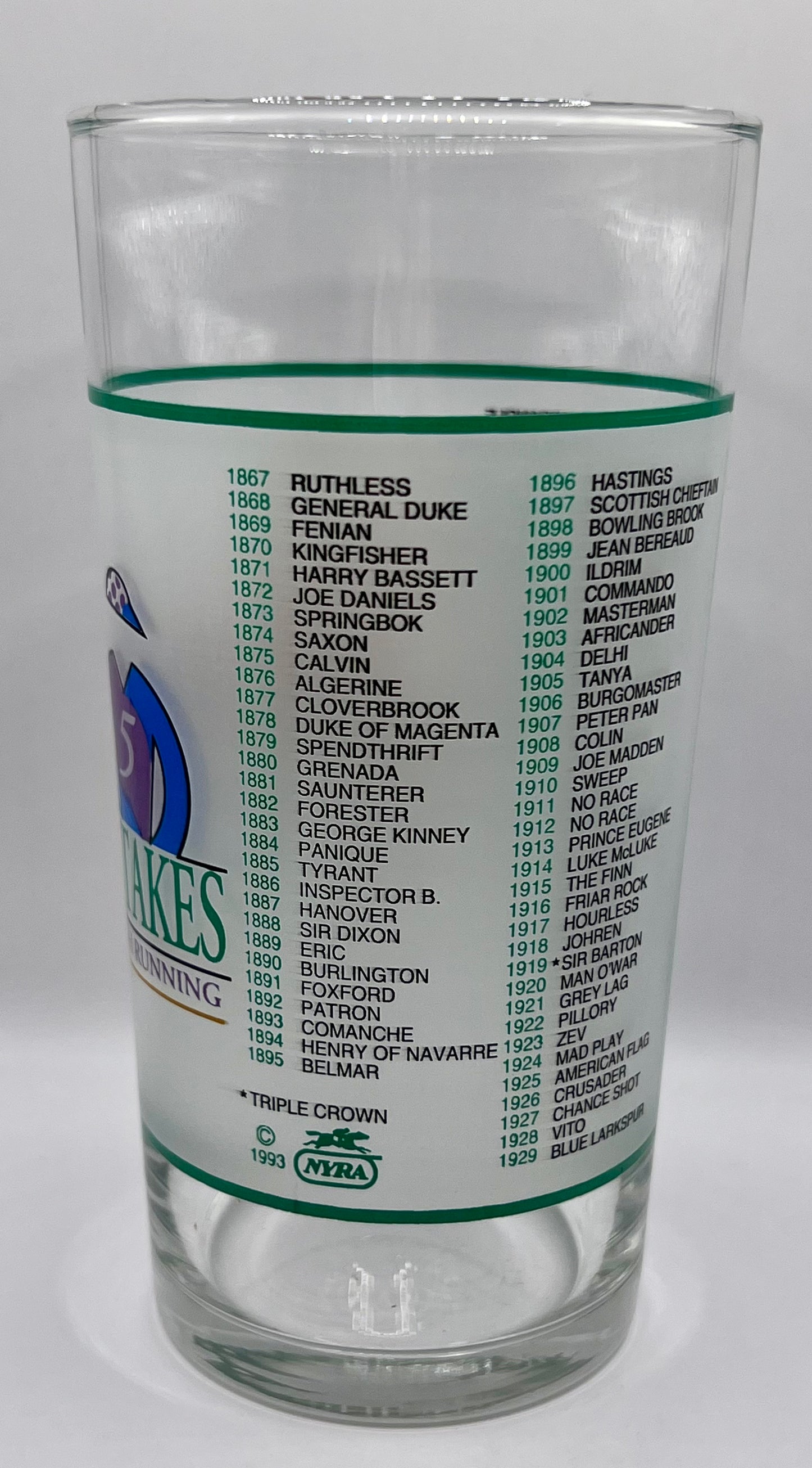 1993 Belmont Stakes Glass