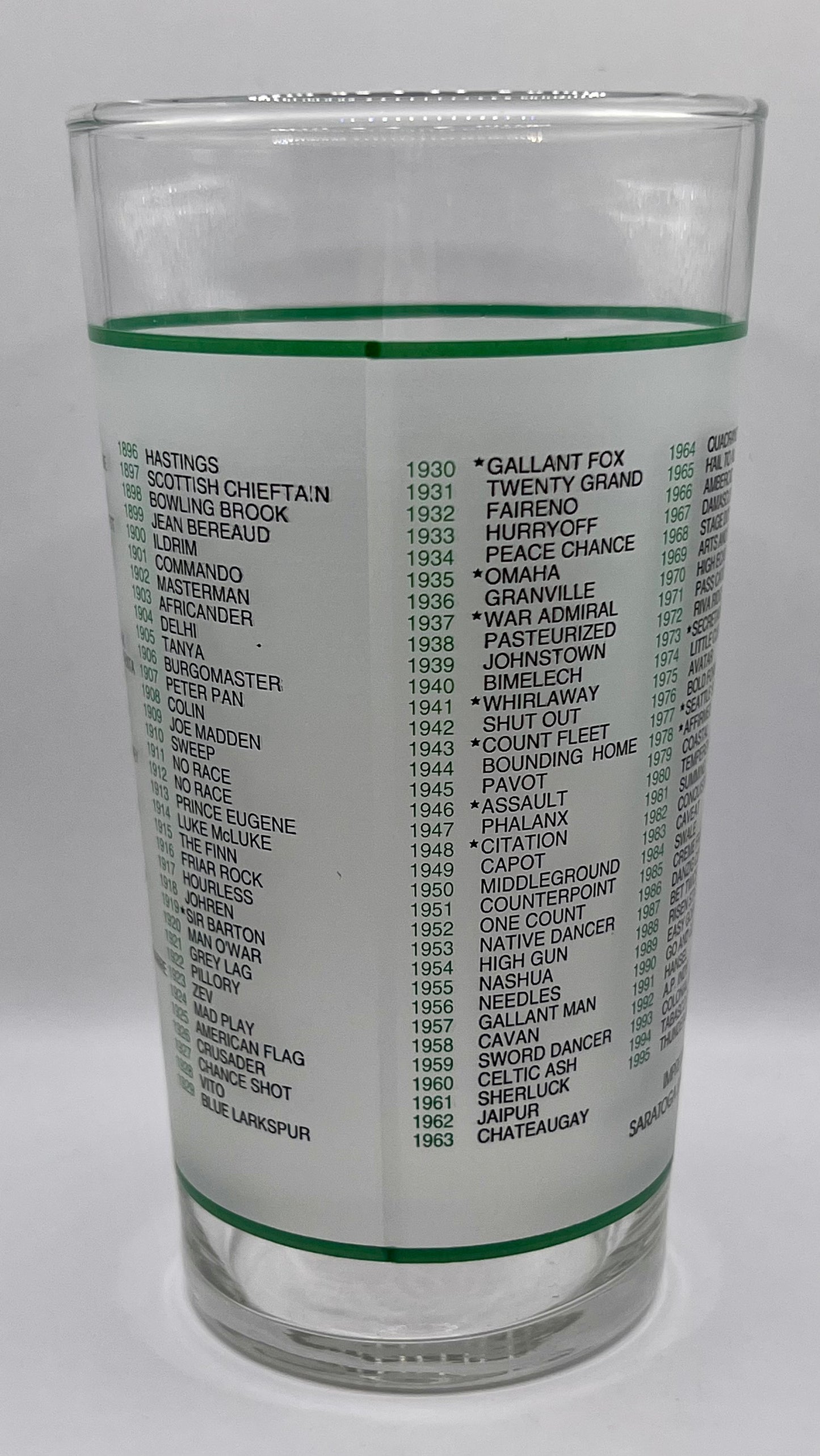 1996 Belmont Stakes Glass