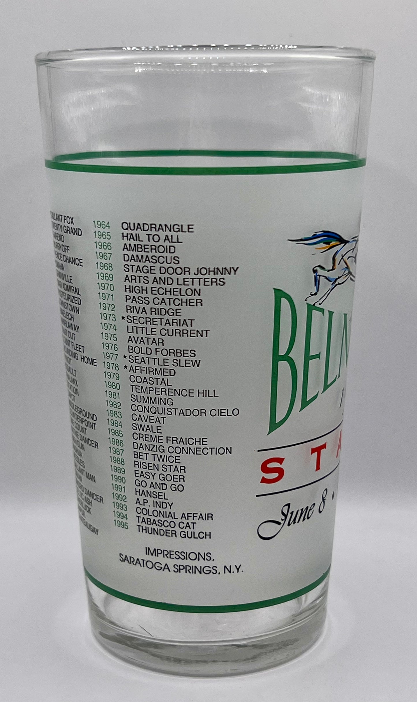1996 Belmont Stakes Glass