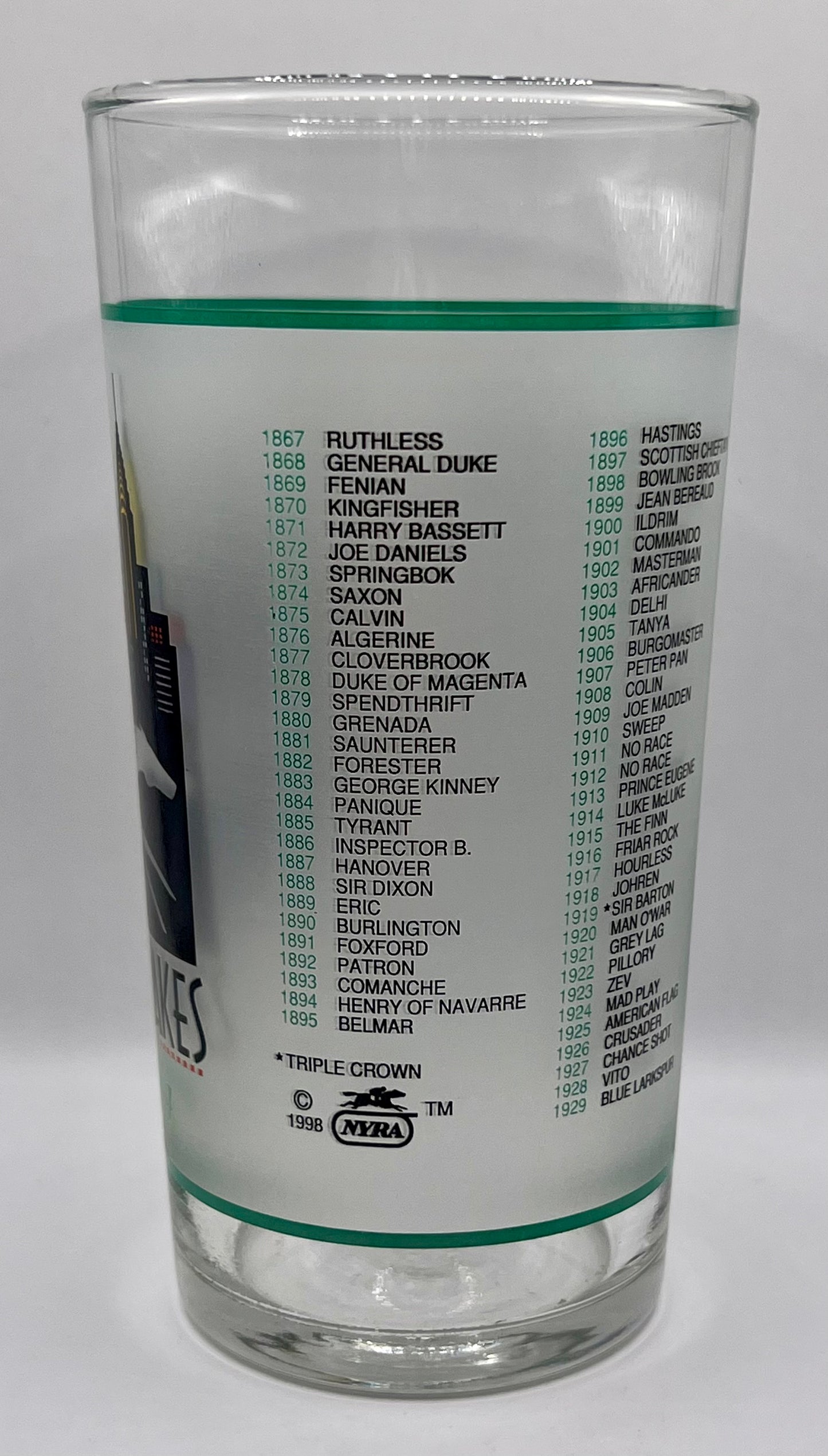 1998 Belmont Stakes Glass