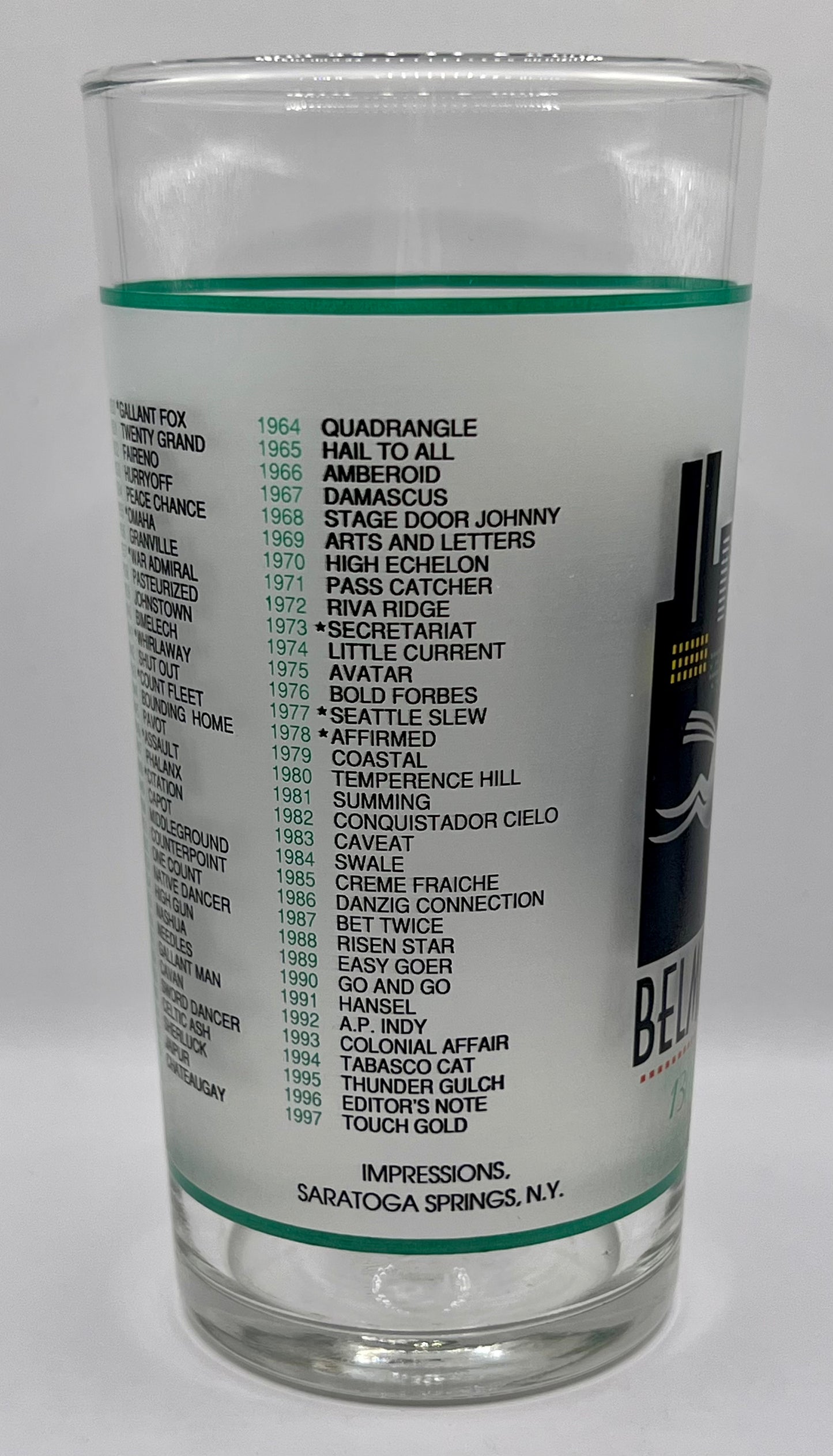 1998 Belmont Stakes Glass