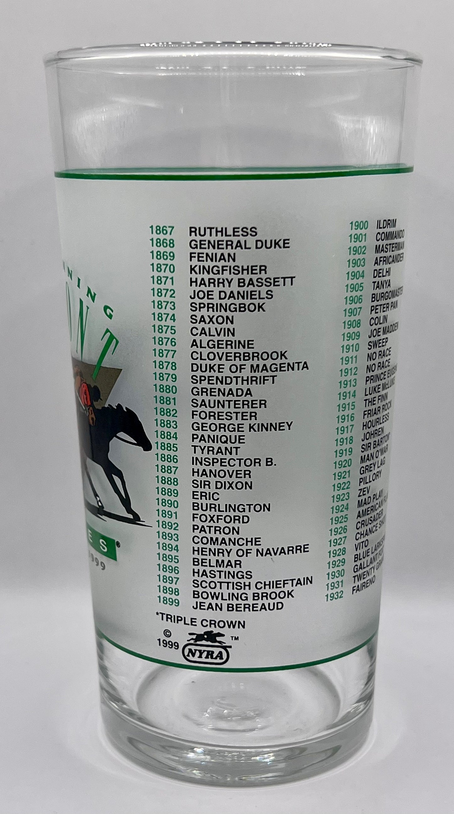 1999 Belmont Stakes Glass