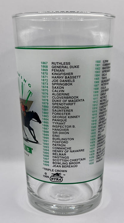 1999 Belmont Stakes Glass