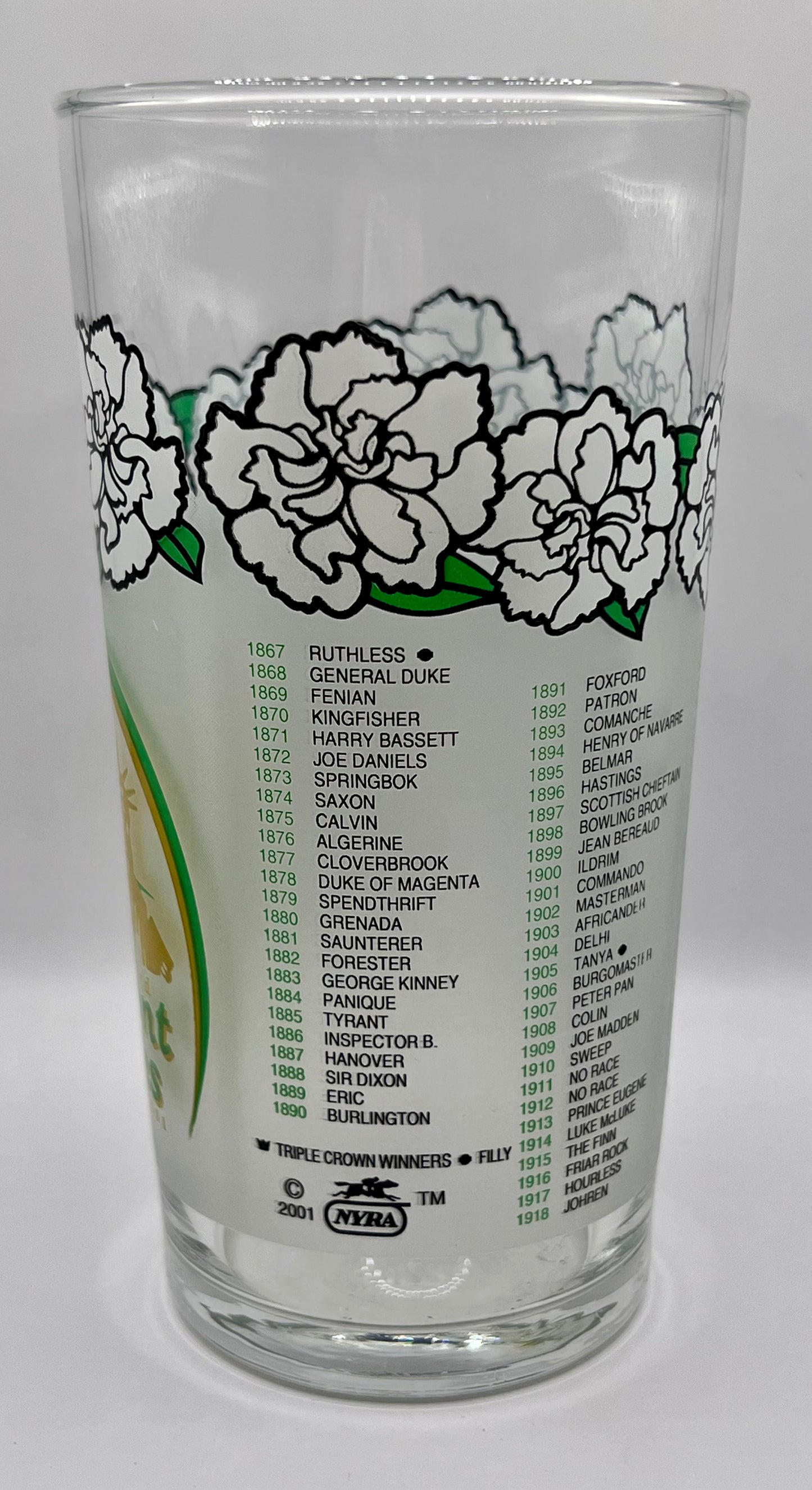 2001 Belmont Stakes Glass
