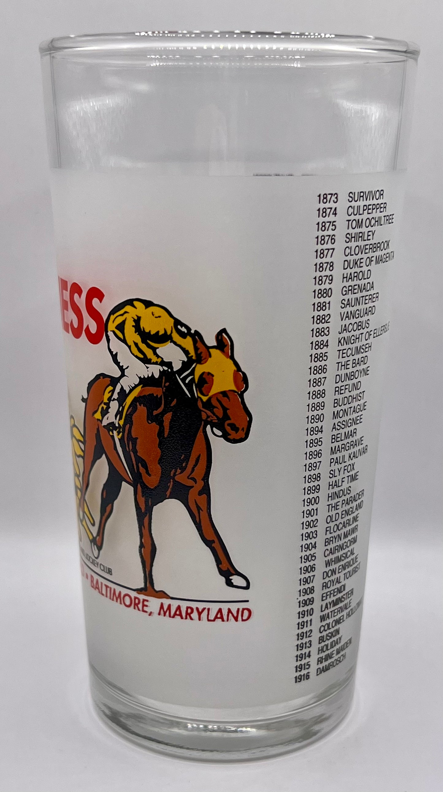 1992 Preakness Stakes Glass