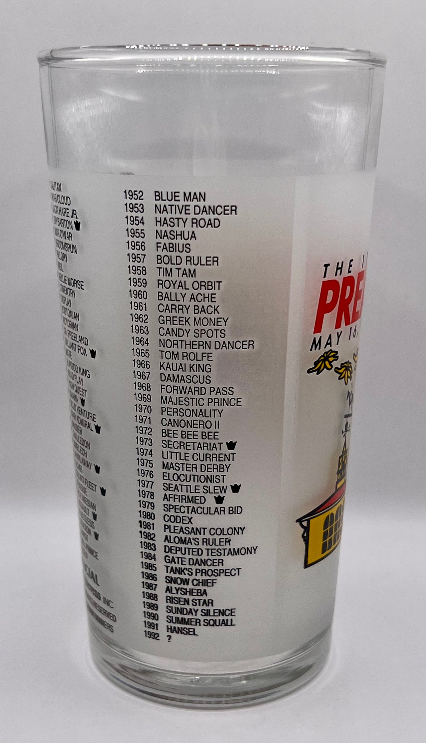 1992 Preakness Stakes Glass