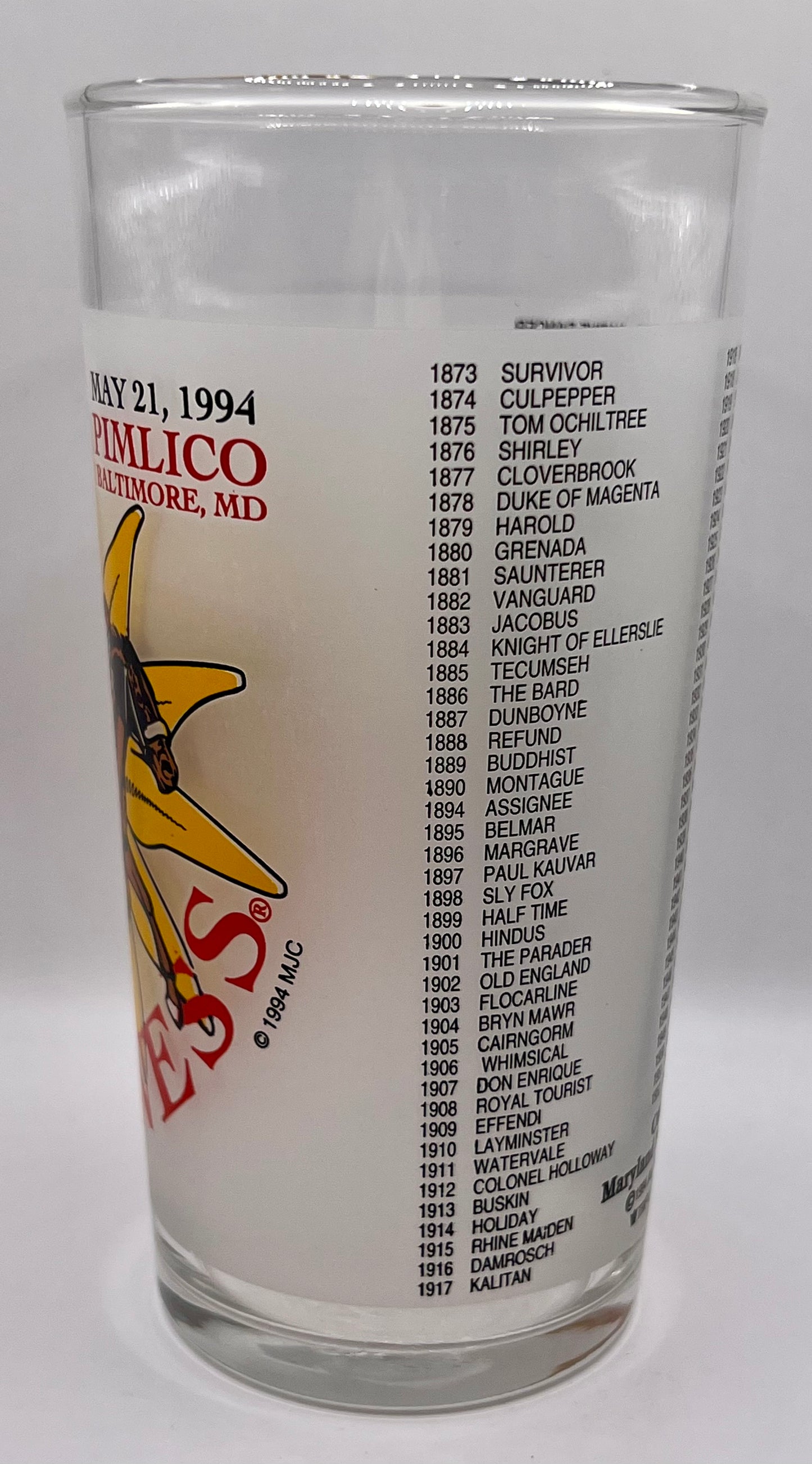 1994 Preakness Stakes Glass