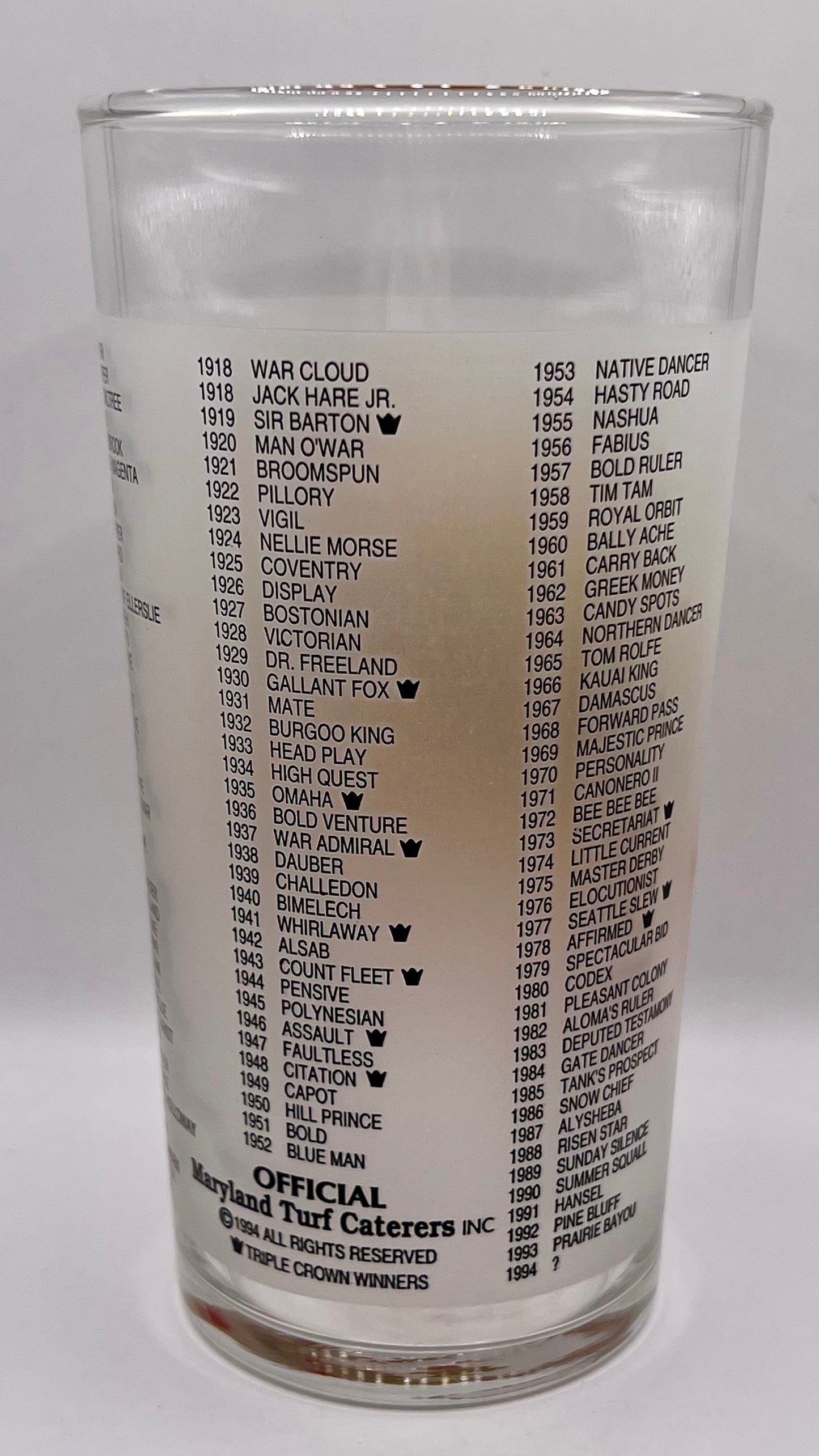 1994 Preakness Stakes Glass