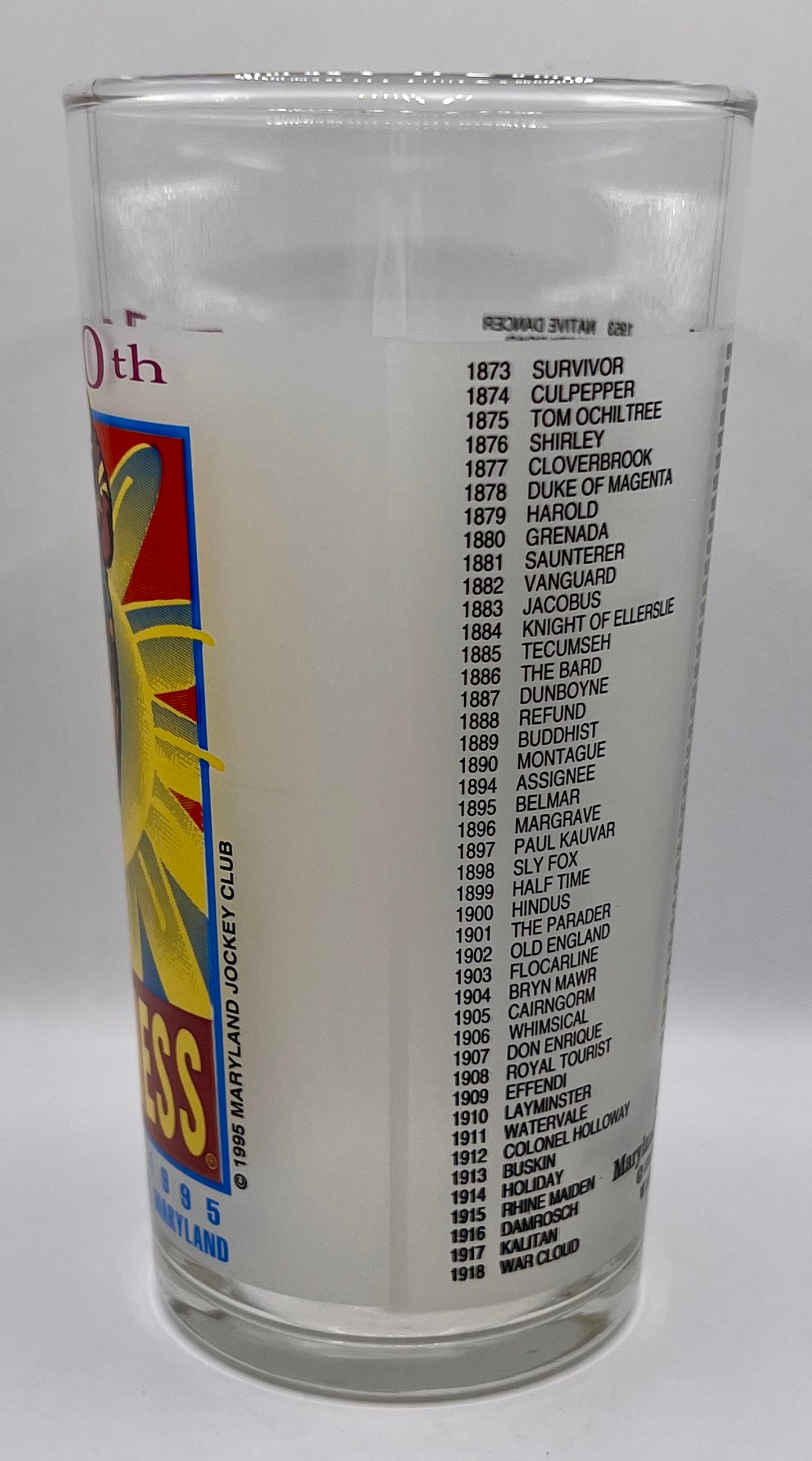 1995 Preakness Stakes Glass