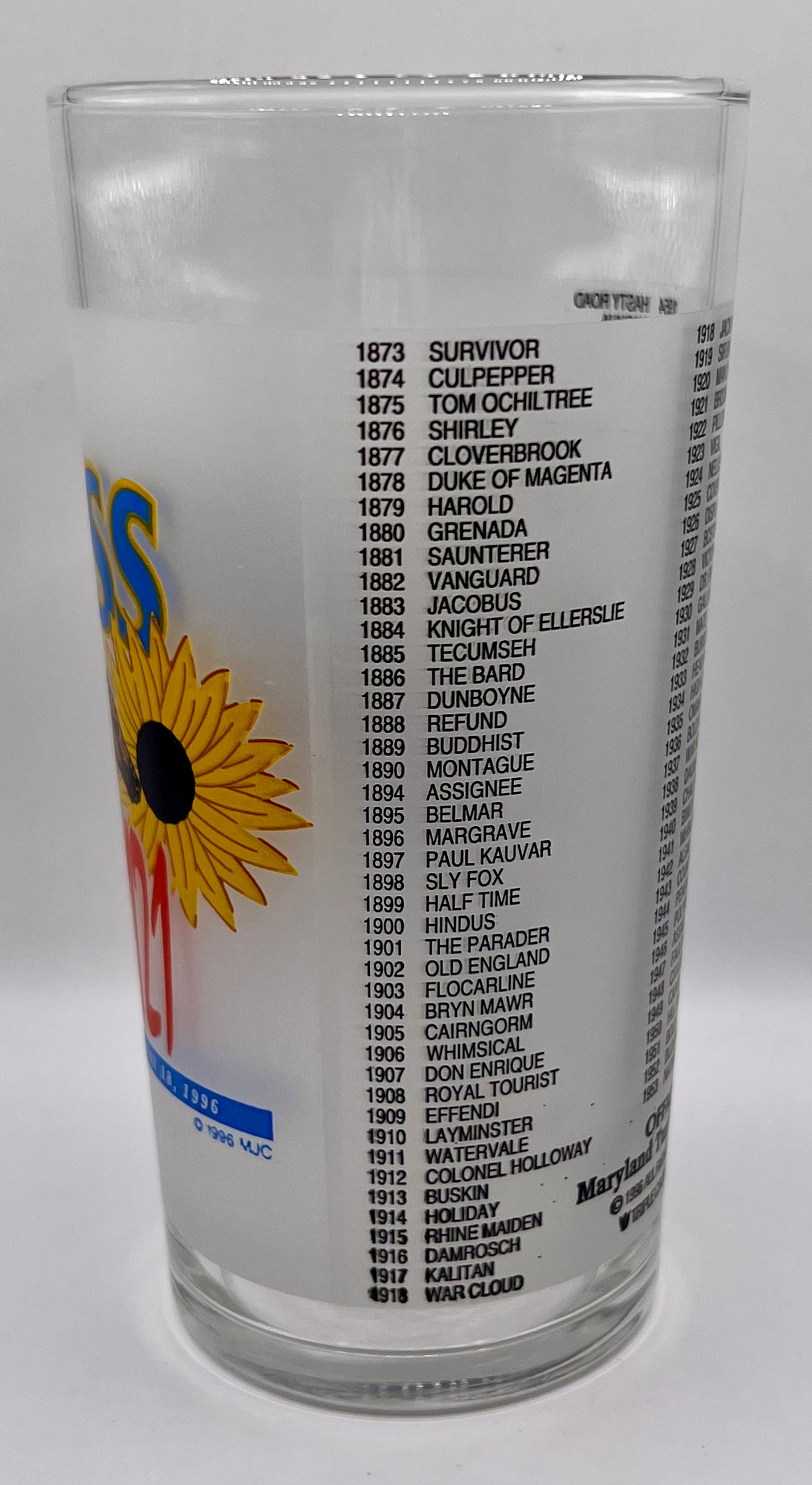 1996 Preakness Stakes Glass