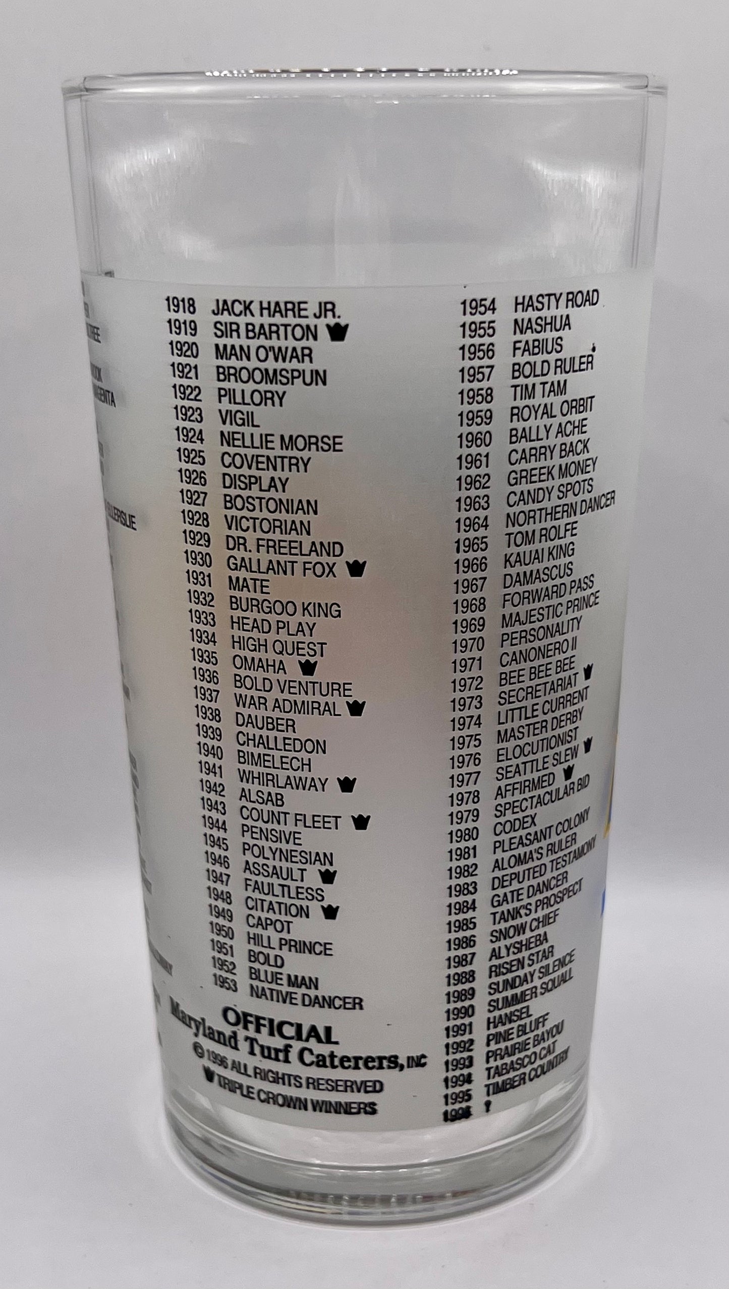 1996 Preakness Stakes Glass