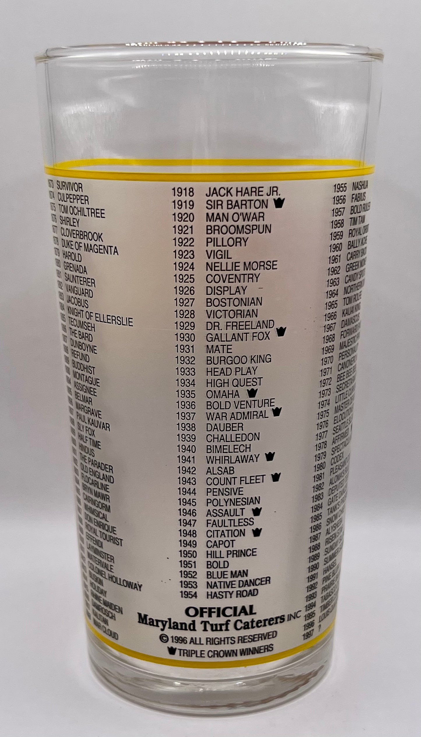 1997 Preakness Stakes Glass