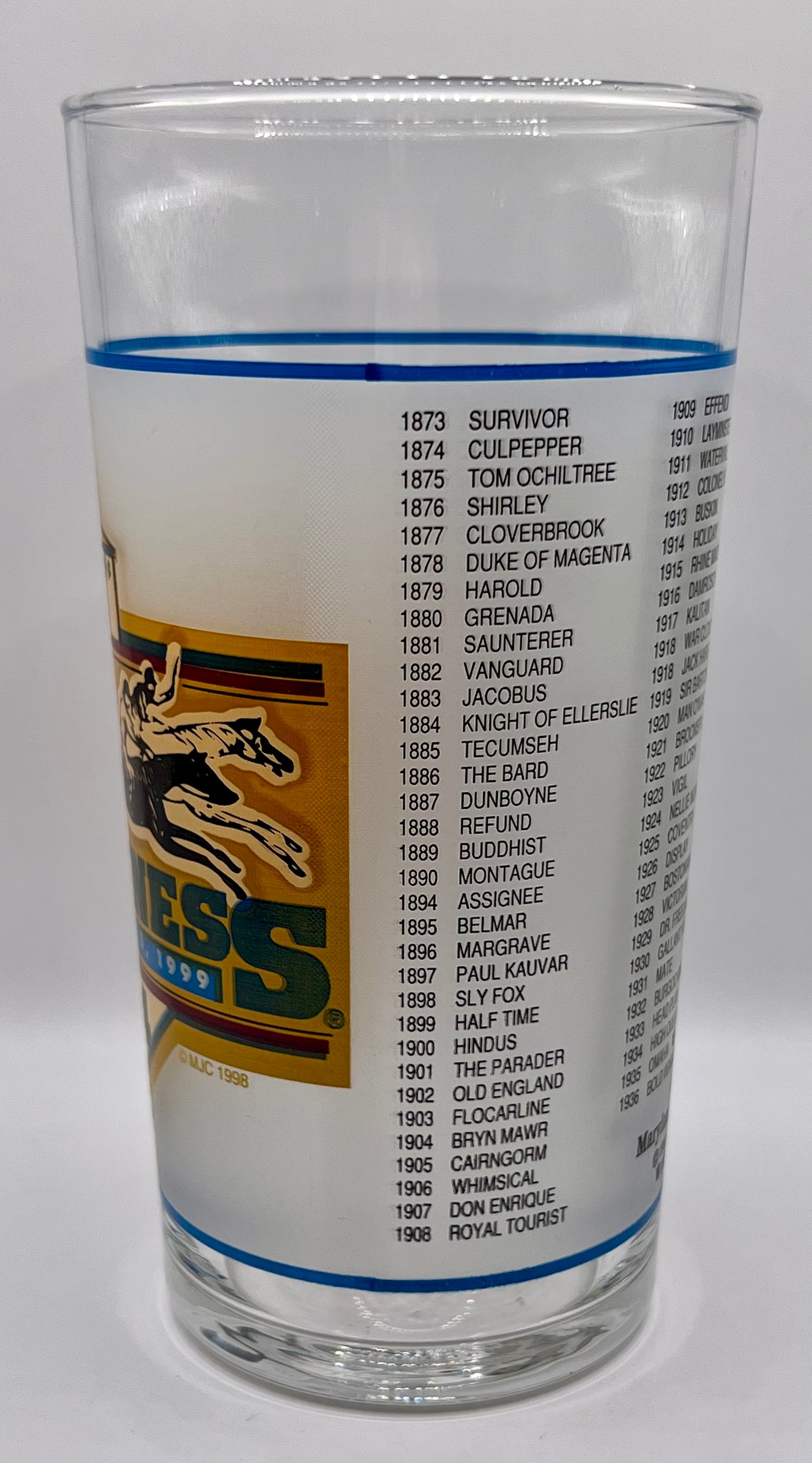 1999 Preakness Stakes Glass