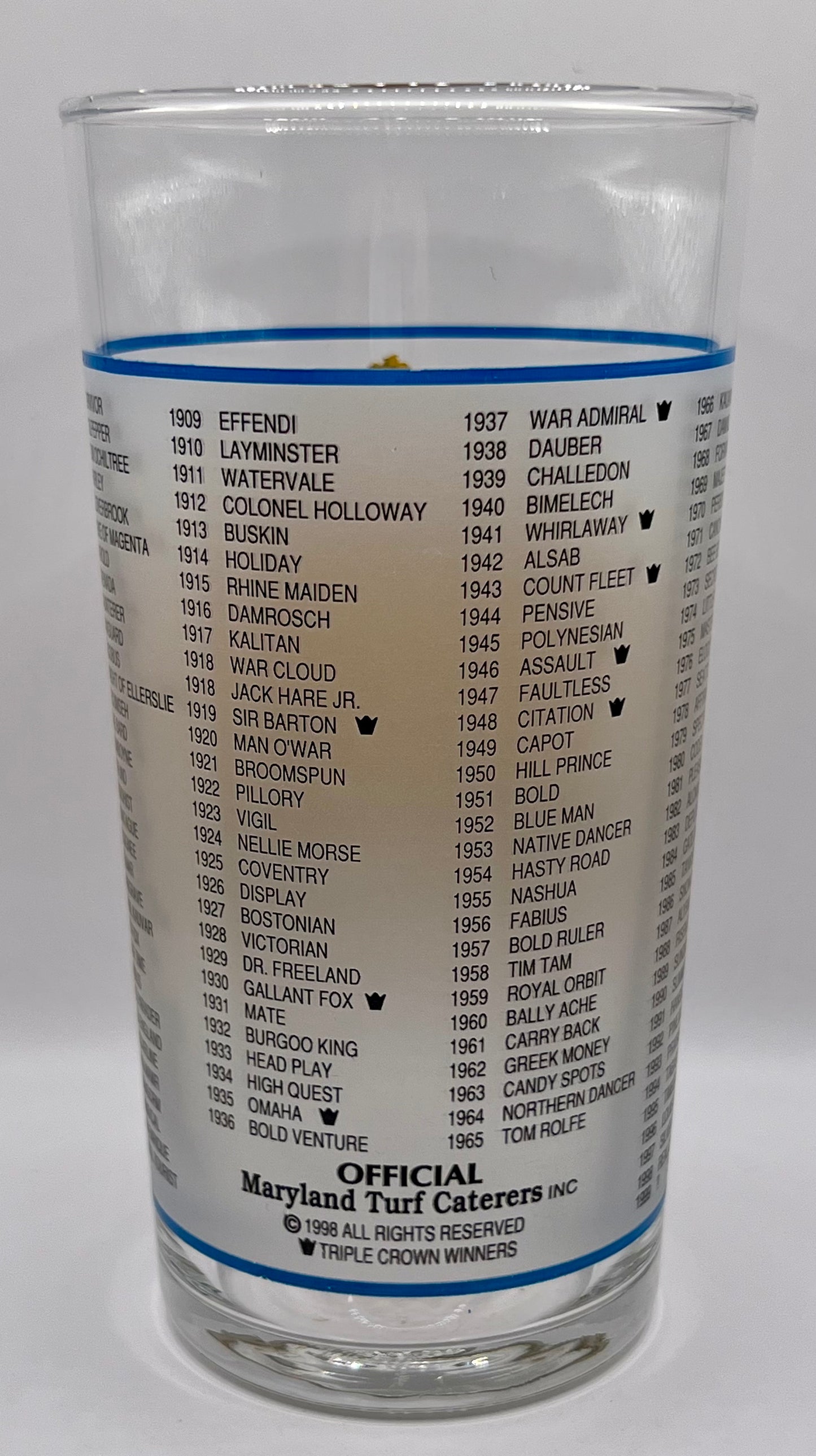 1999 Preakness Stakes Glass