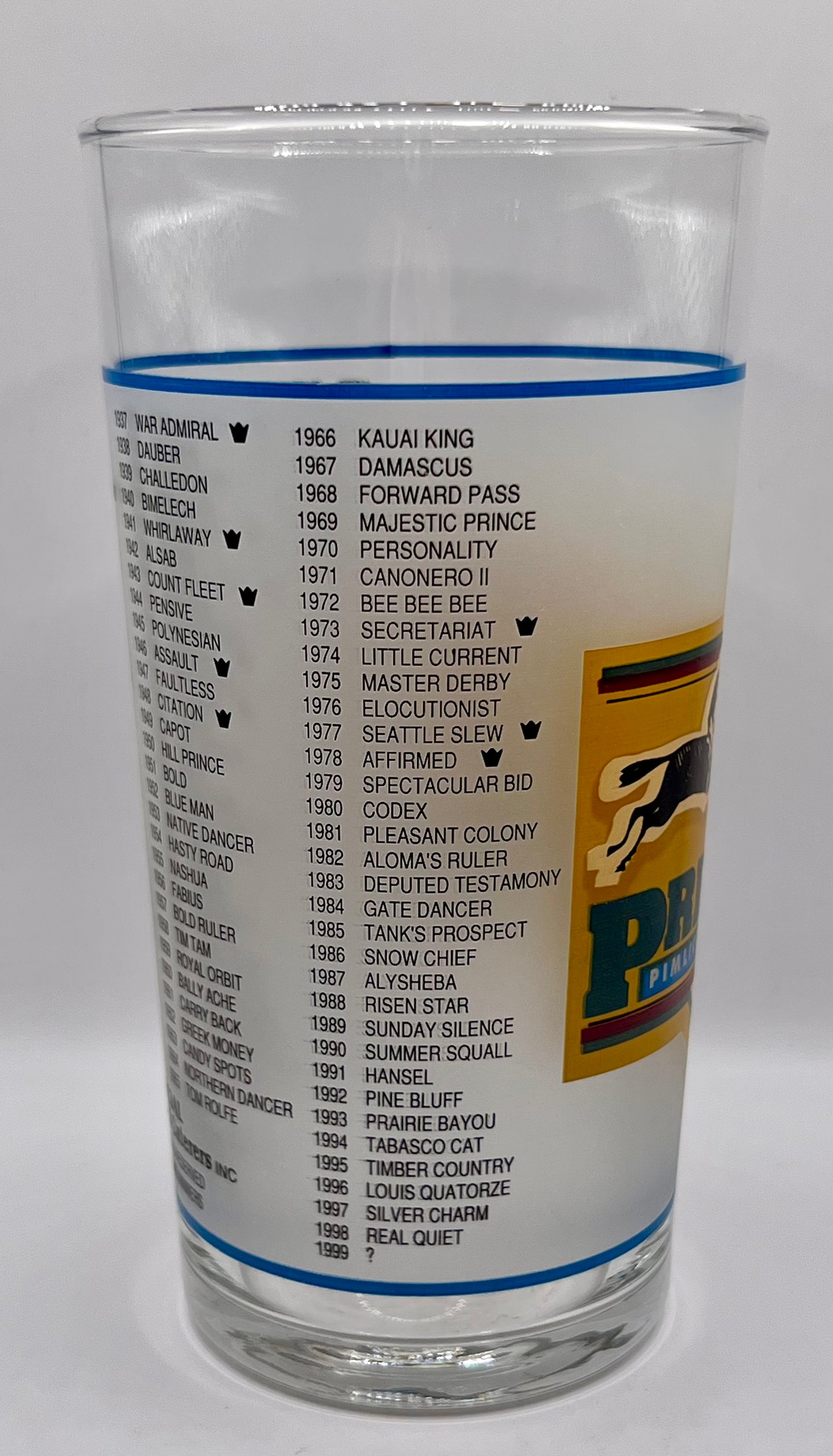 1999 Preakness Stakes Glass