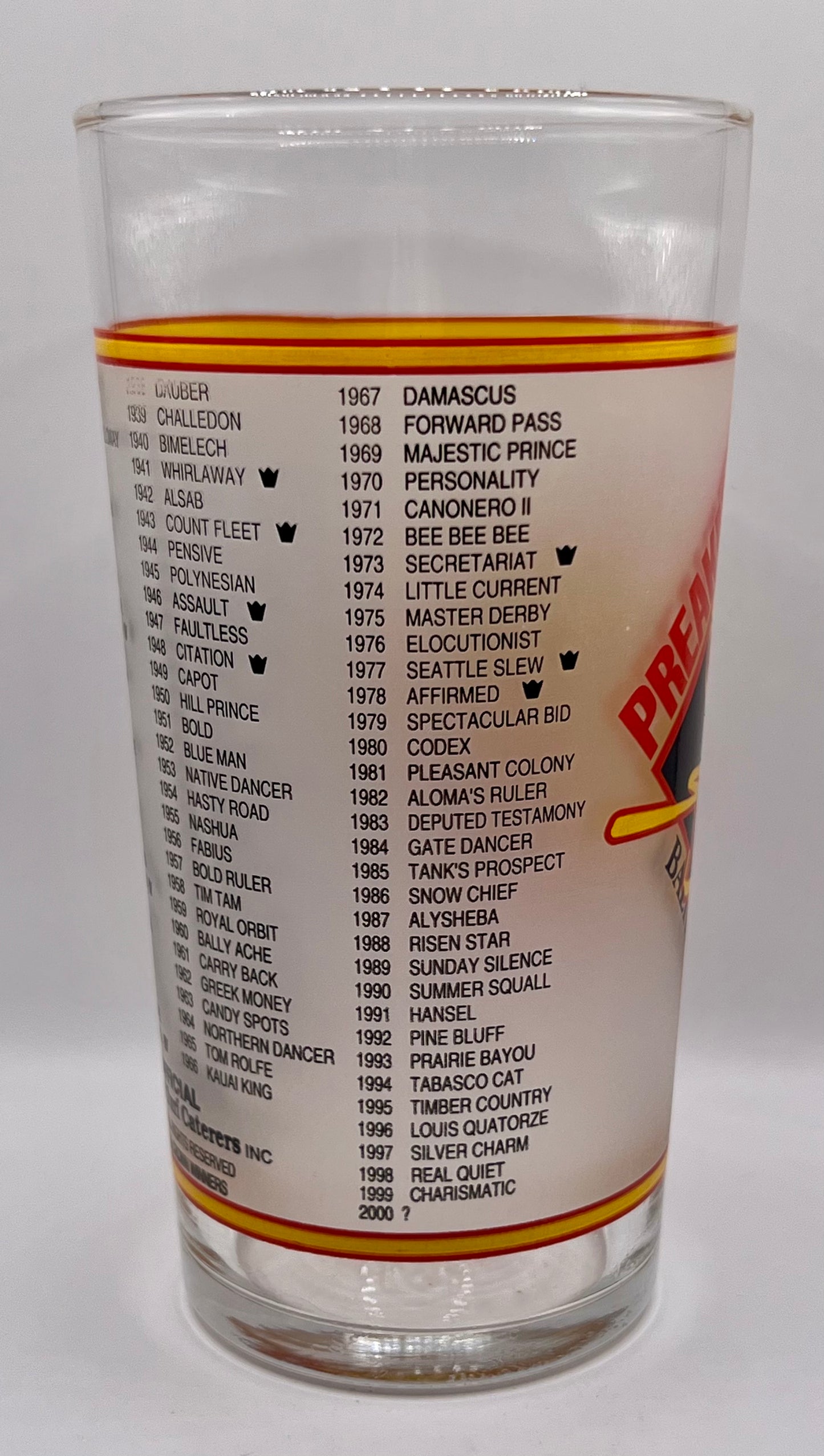 2000 Preakness Stakes Glass