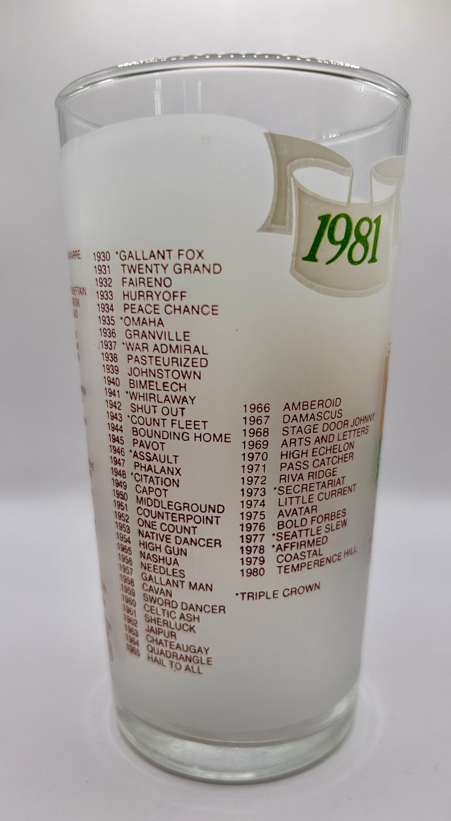 1981 Belmont Stakes Glass