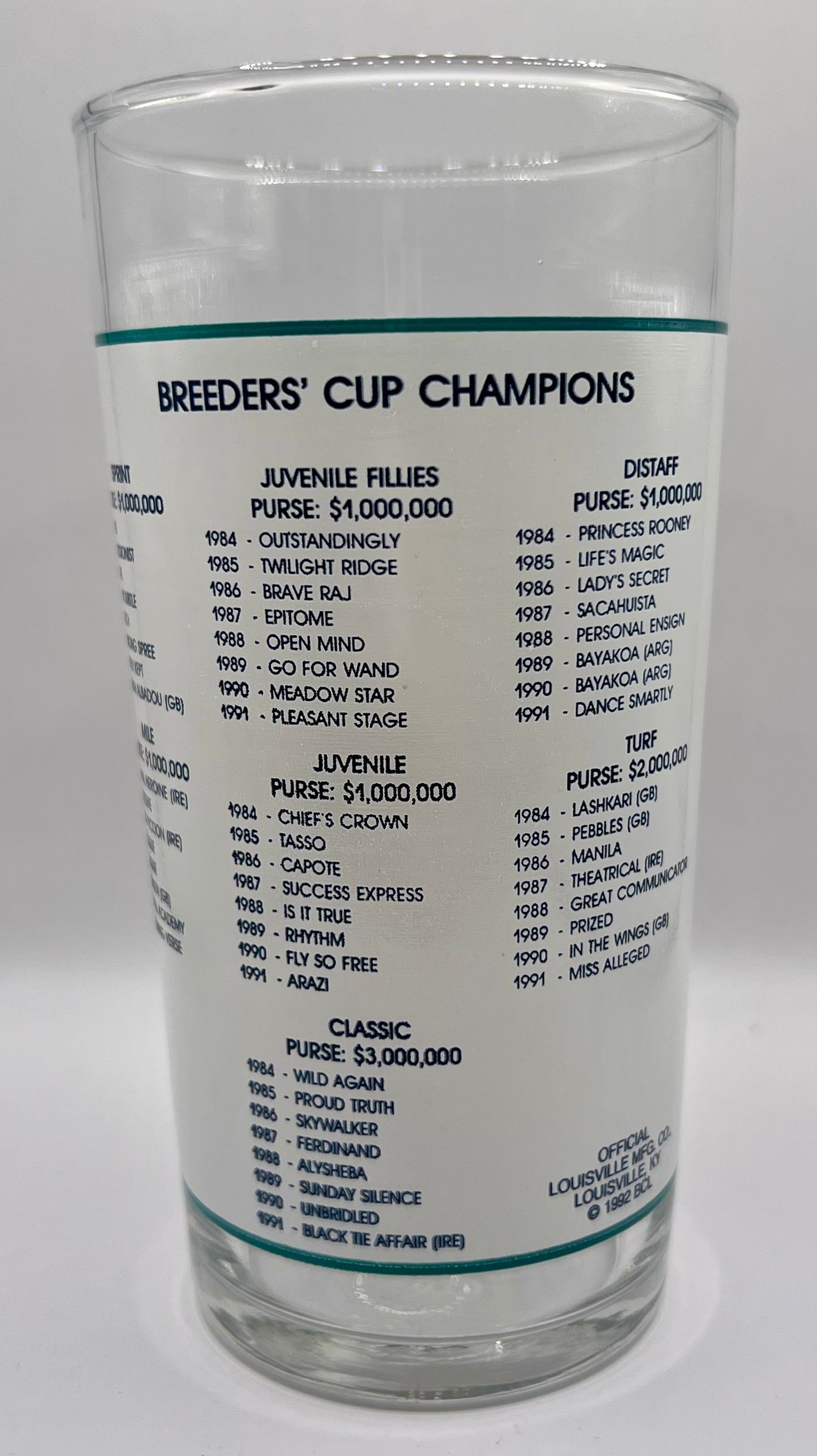 1992 Breeders' Cup Glass