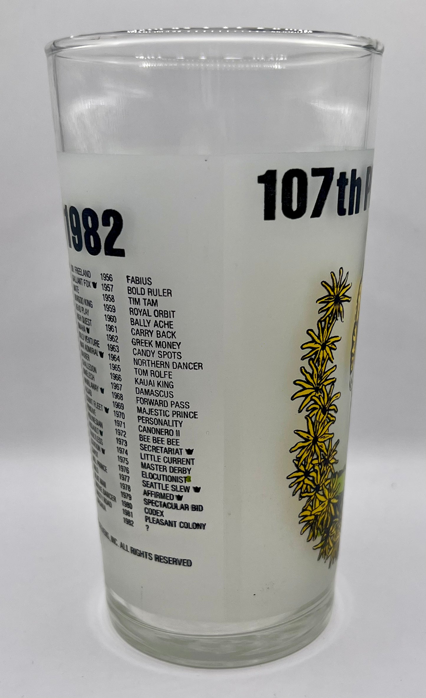 1982 Preakness Stakes Glass