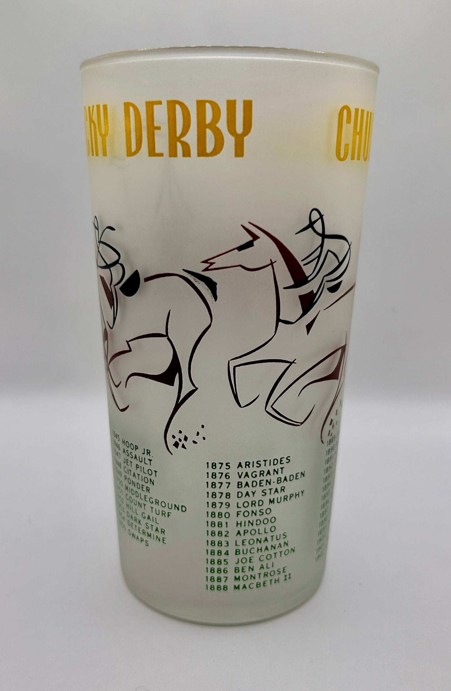 1956 Kentucky Derby Glass: 1 Star, 3 Tails