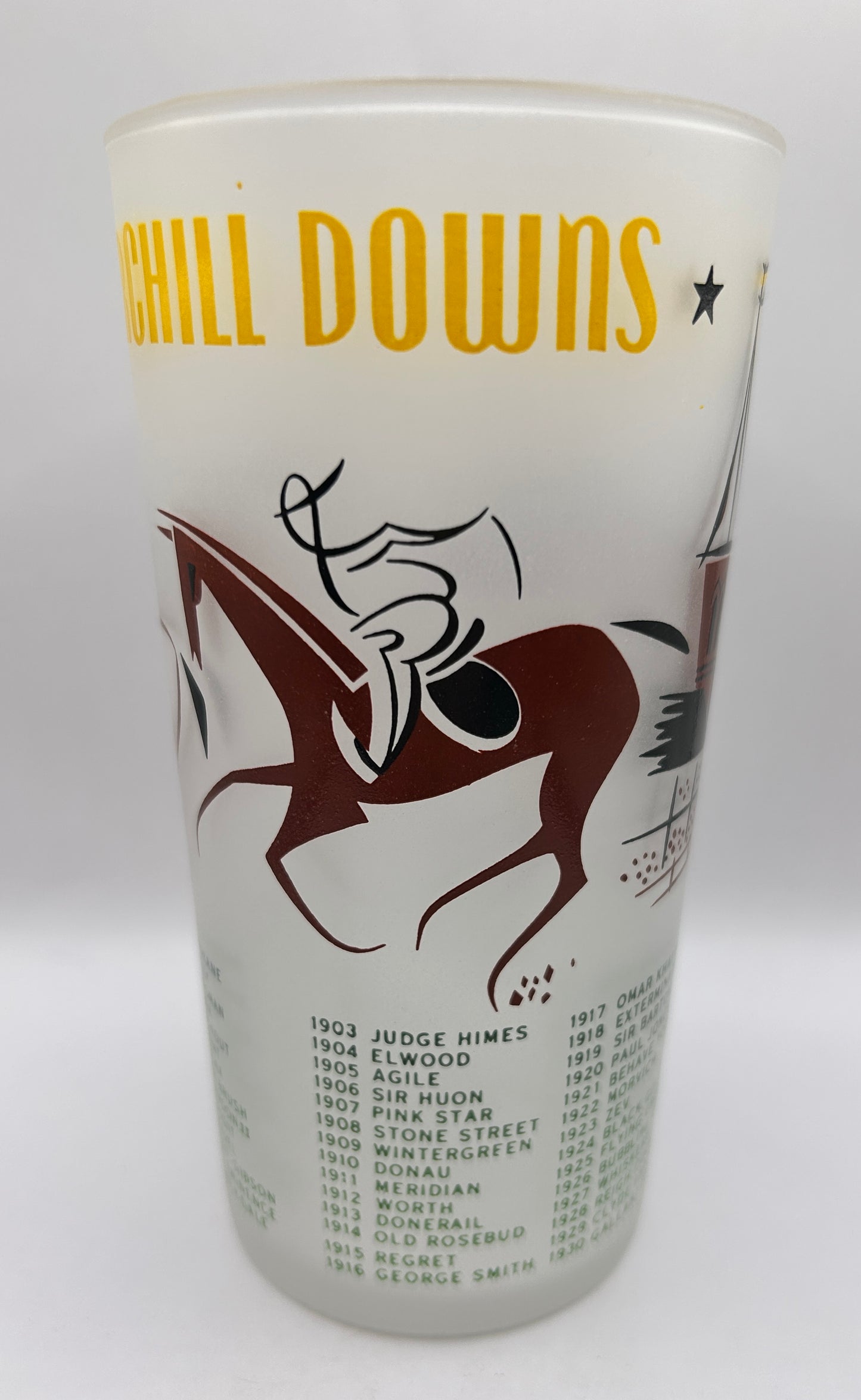 1956 Kentucky Derby Glass: 1 Star, 3 Tails