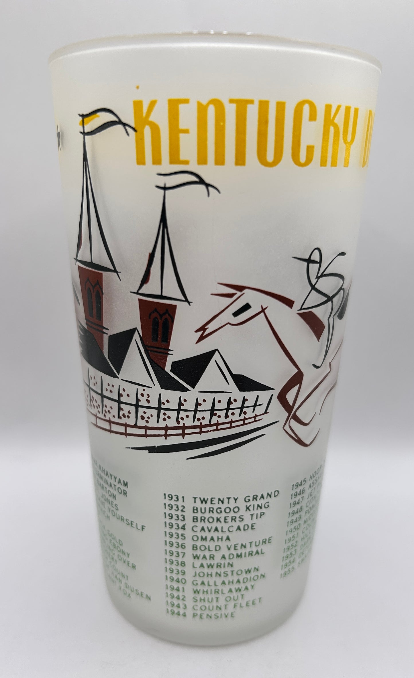 1956 Kentucky Derby Glass: 1 Star, 3 Tails