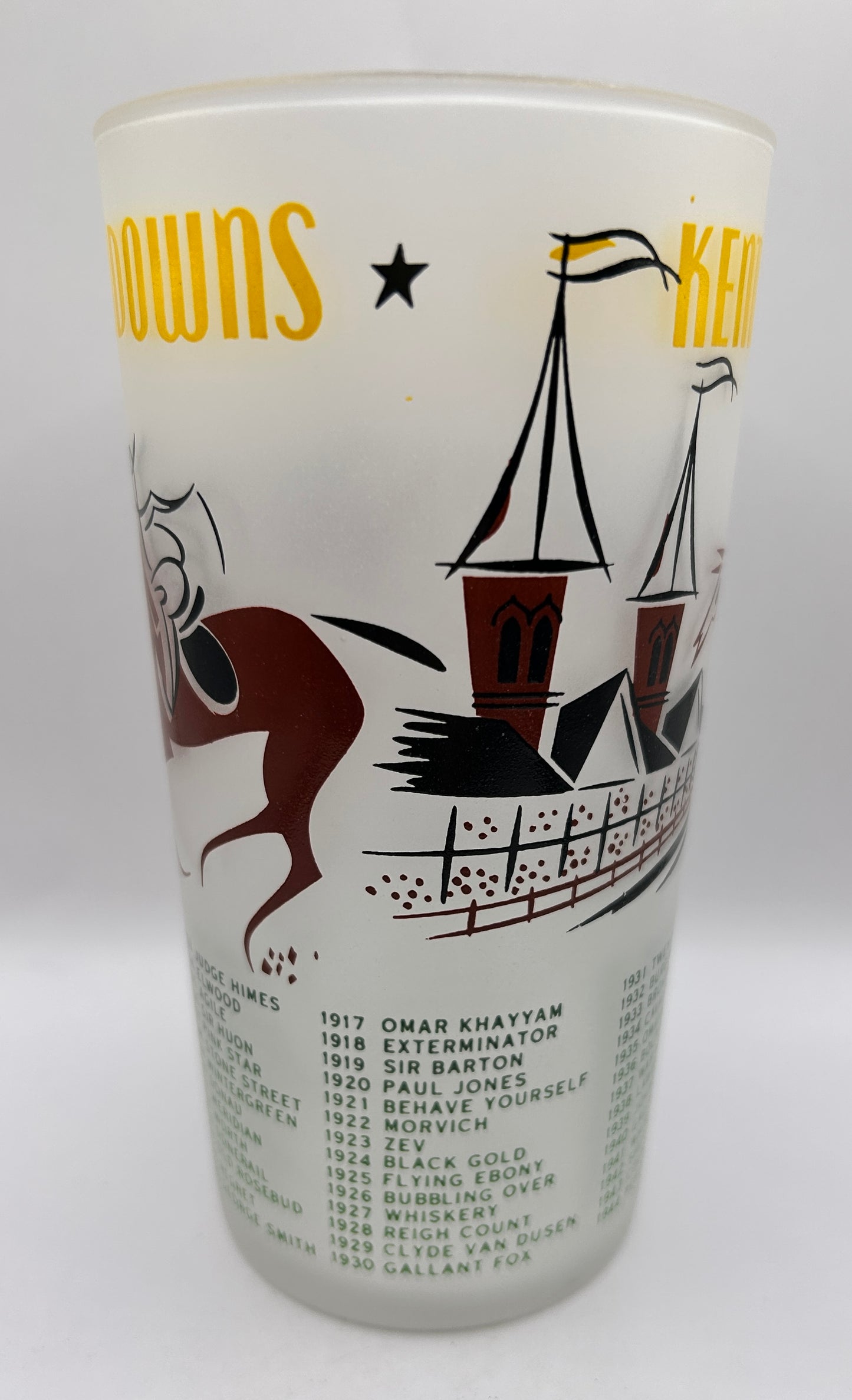 1956 Kentucky Derby Glass: 1 Star, 3 Tails