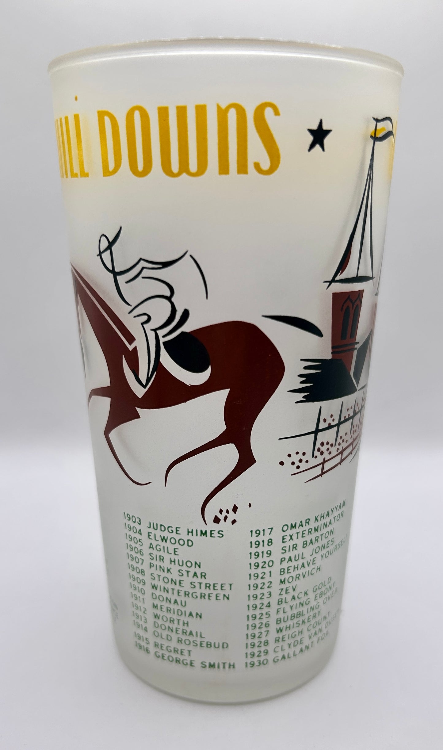 1956 Kentucky Derby Glass: 1 Star, 3 Tails