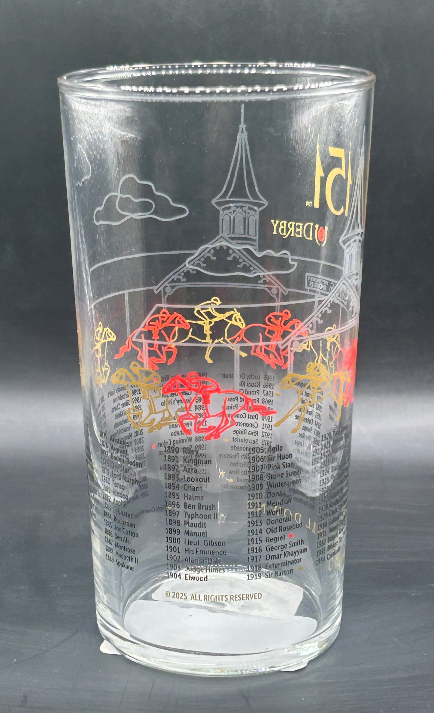 Case of 2025 Kentucky Derby Glasses