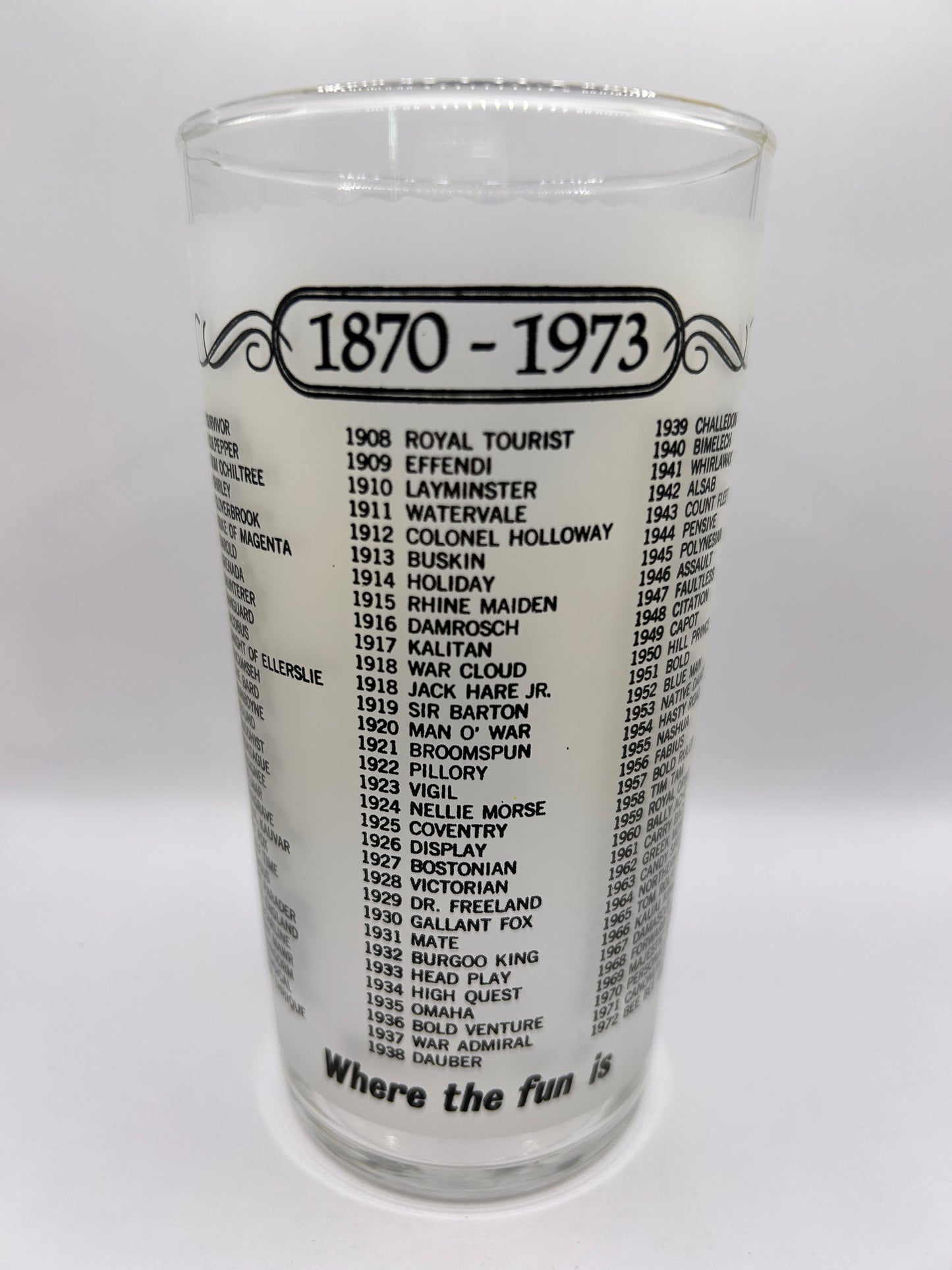 1973 Preakness Stakes Glass