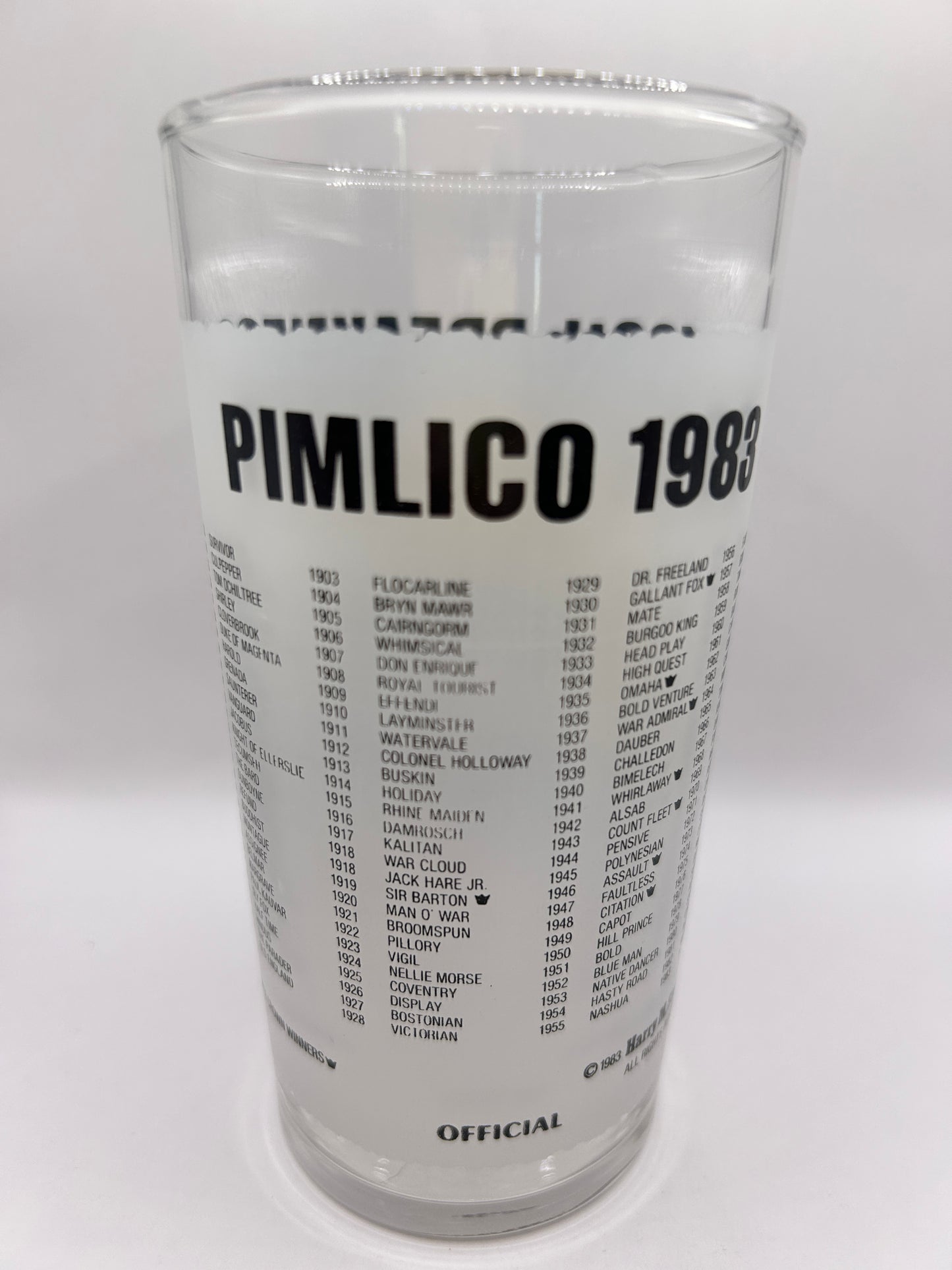 1983 Preakness Stakes Glass