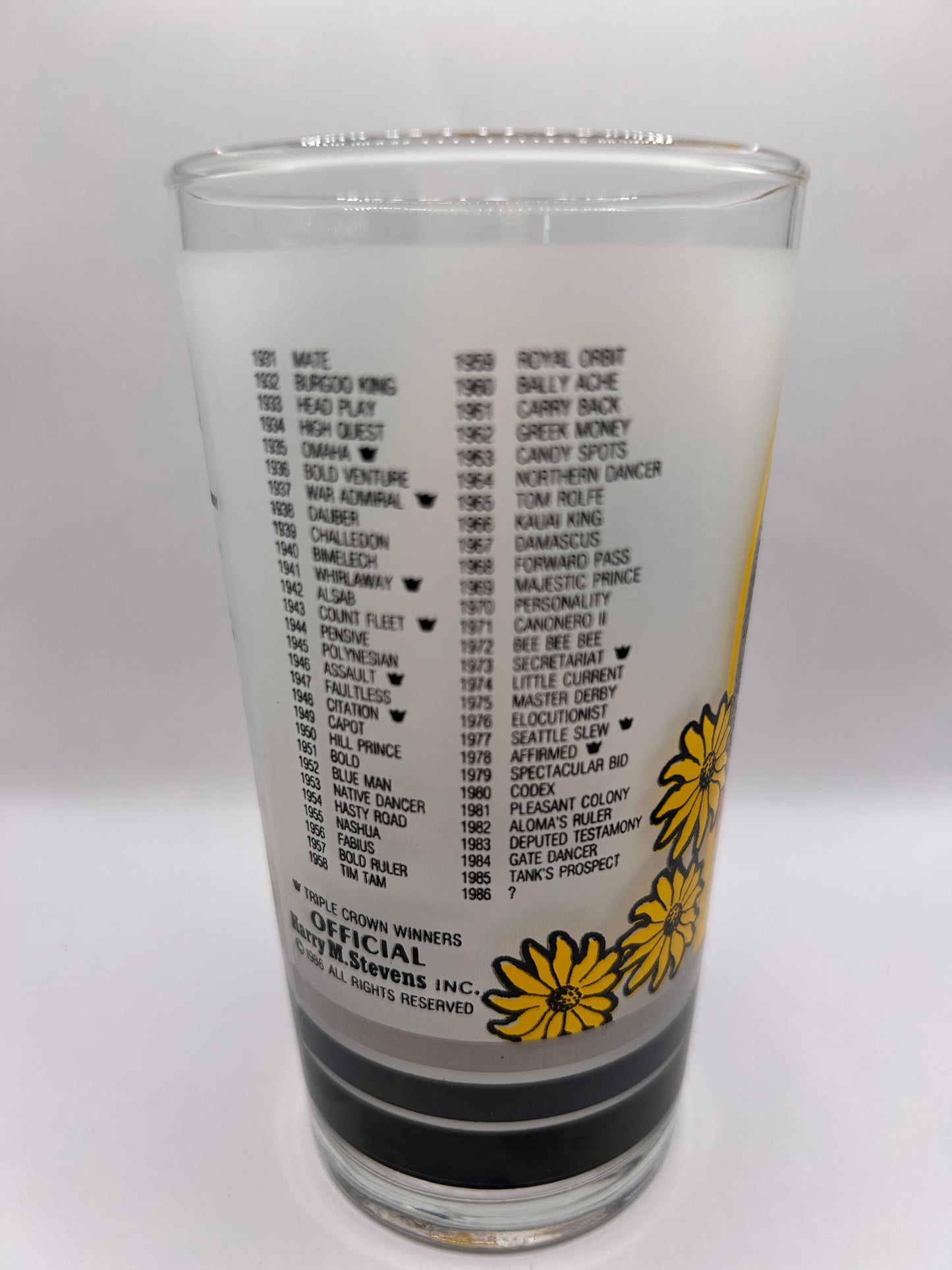 1986 Preakness Stakes Glass