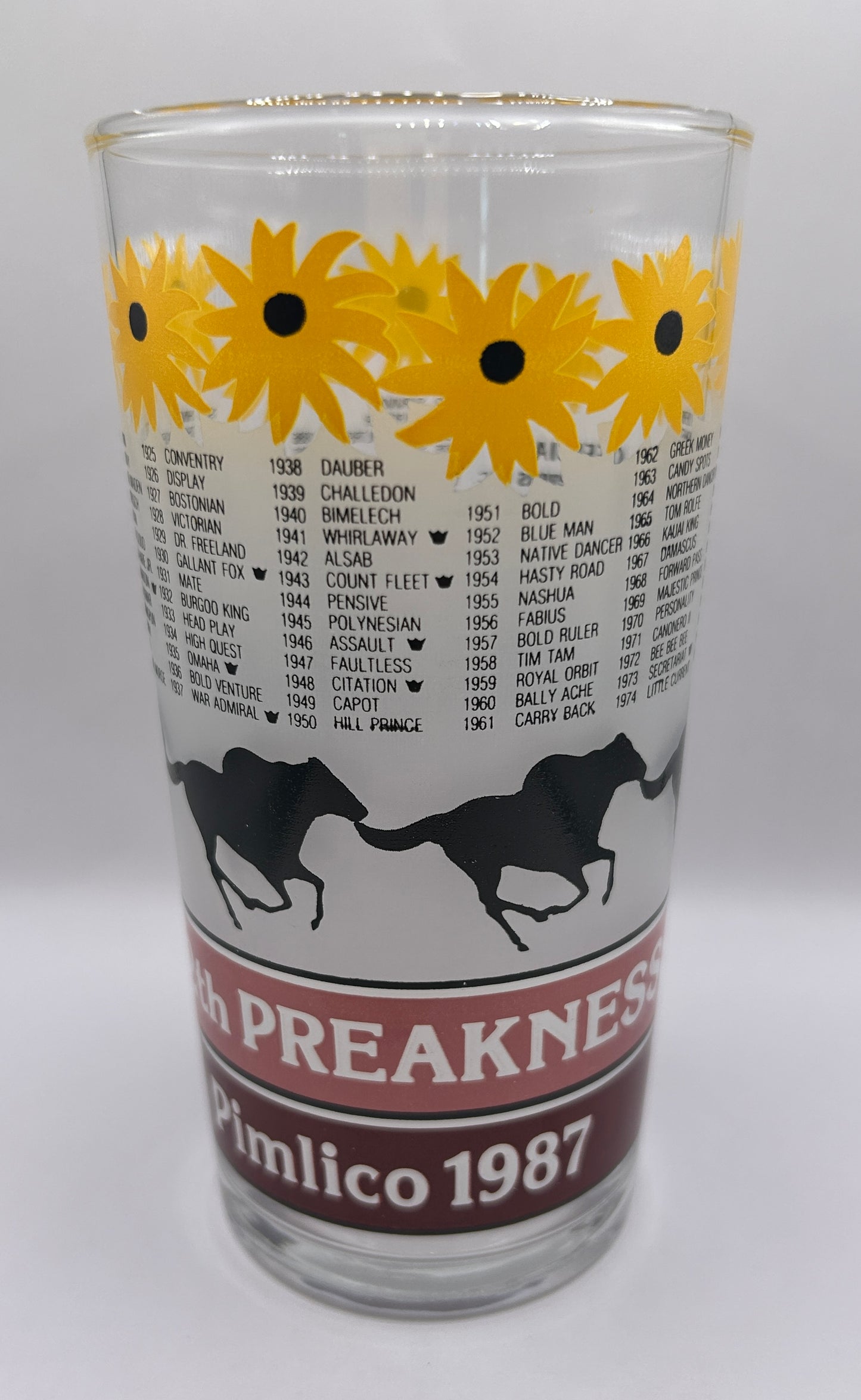 1987 Preakness Stakes Glass