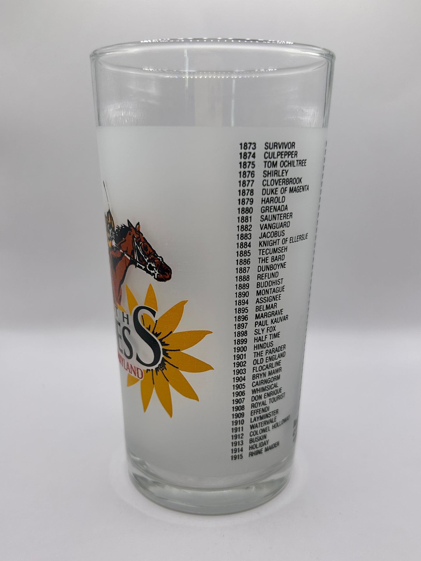 1991 Preakness Stakes Glass