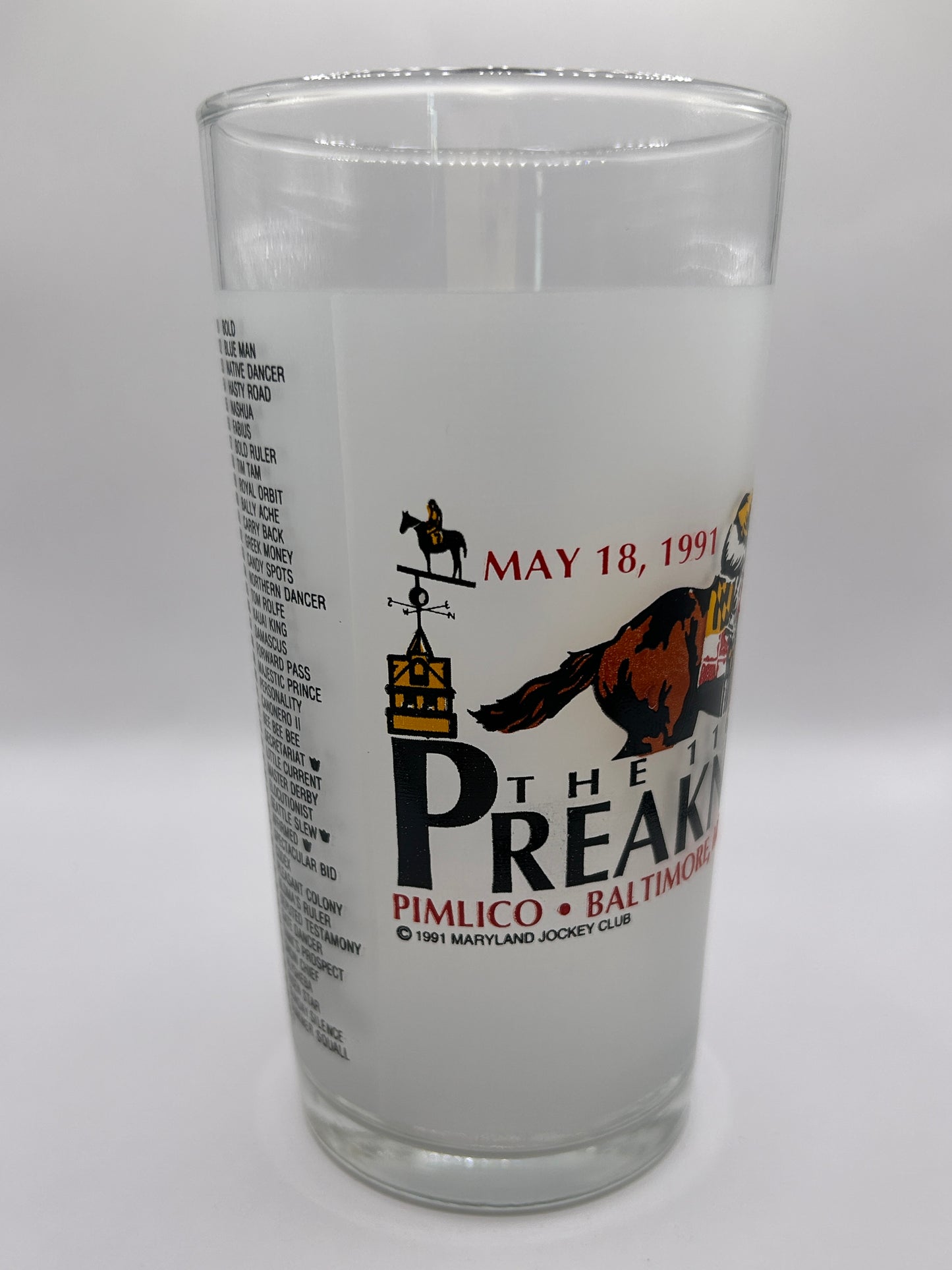 1991 Preakness Stakes Glass