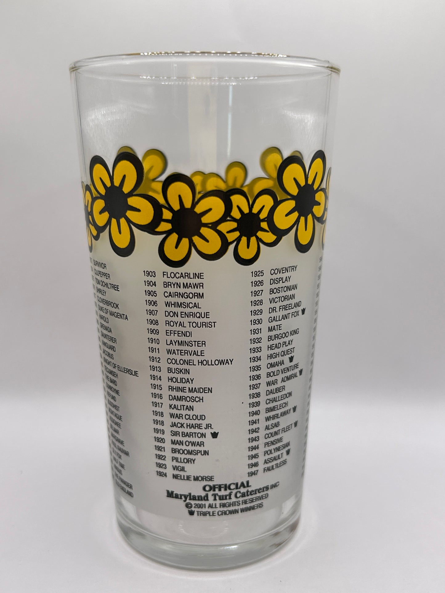 2001 Preakness Stakes Glass