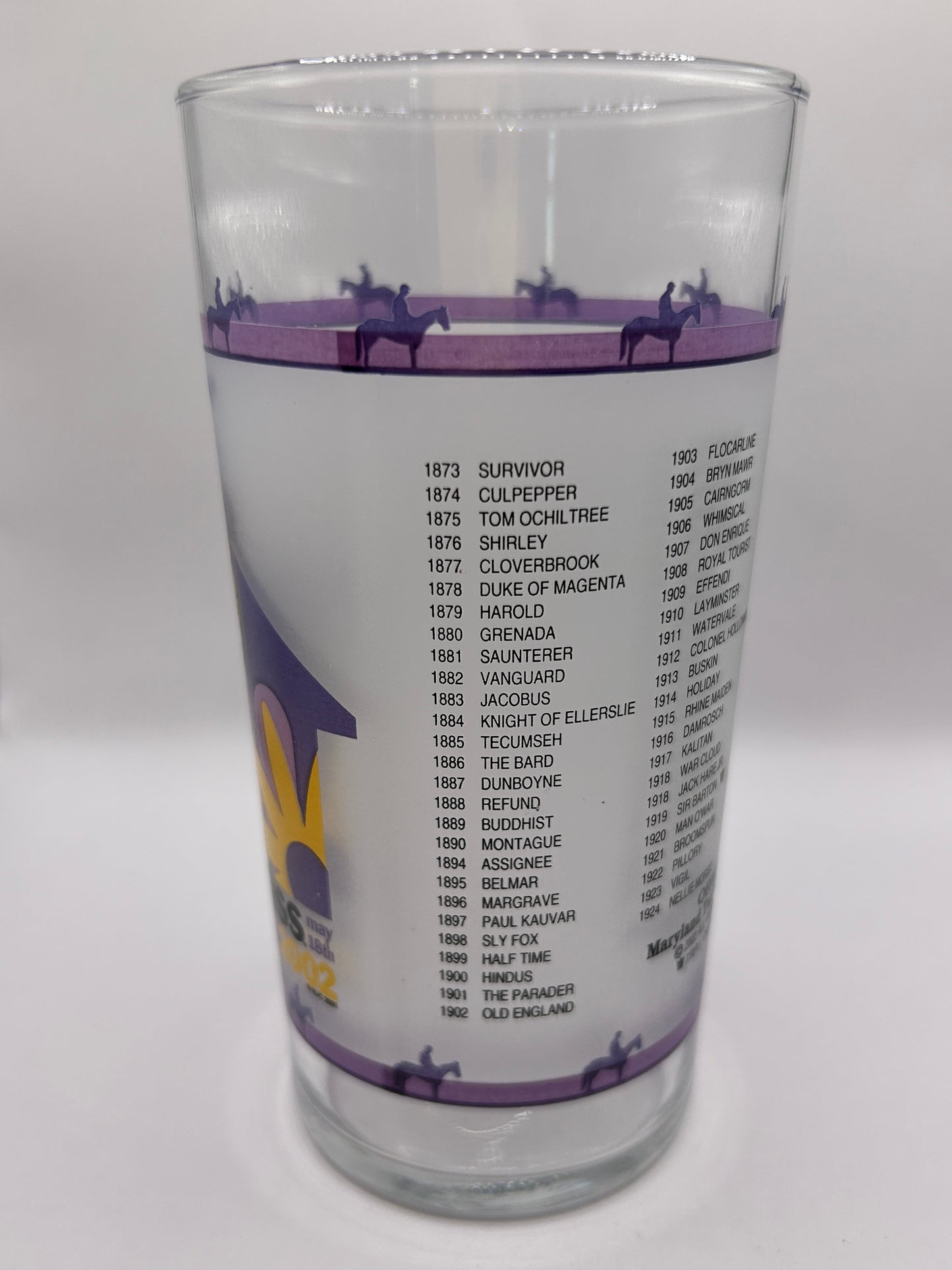 2002 Preakness Stakes Glass